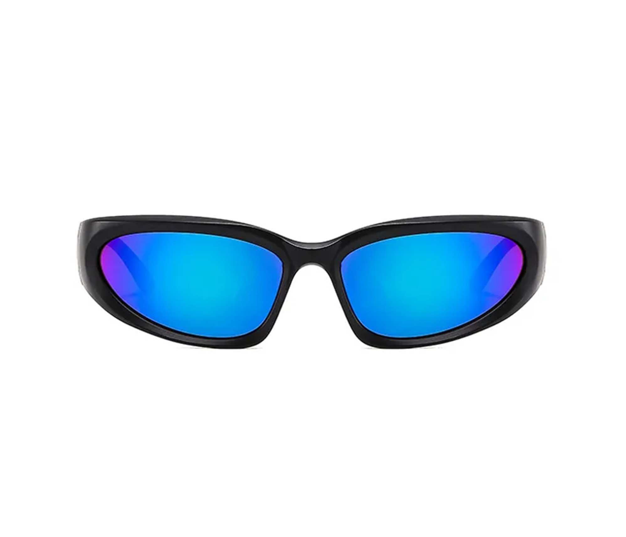AUGEN By Visions India Y2K Futuristic Wrap Around Sunglasses, Trendy Cyberpunk Visor Sunglasses Monoblock Cyclops Shades UV 400 Protection Abstract Unisex Sunglasses Medium (C8, 157)