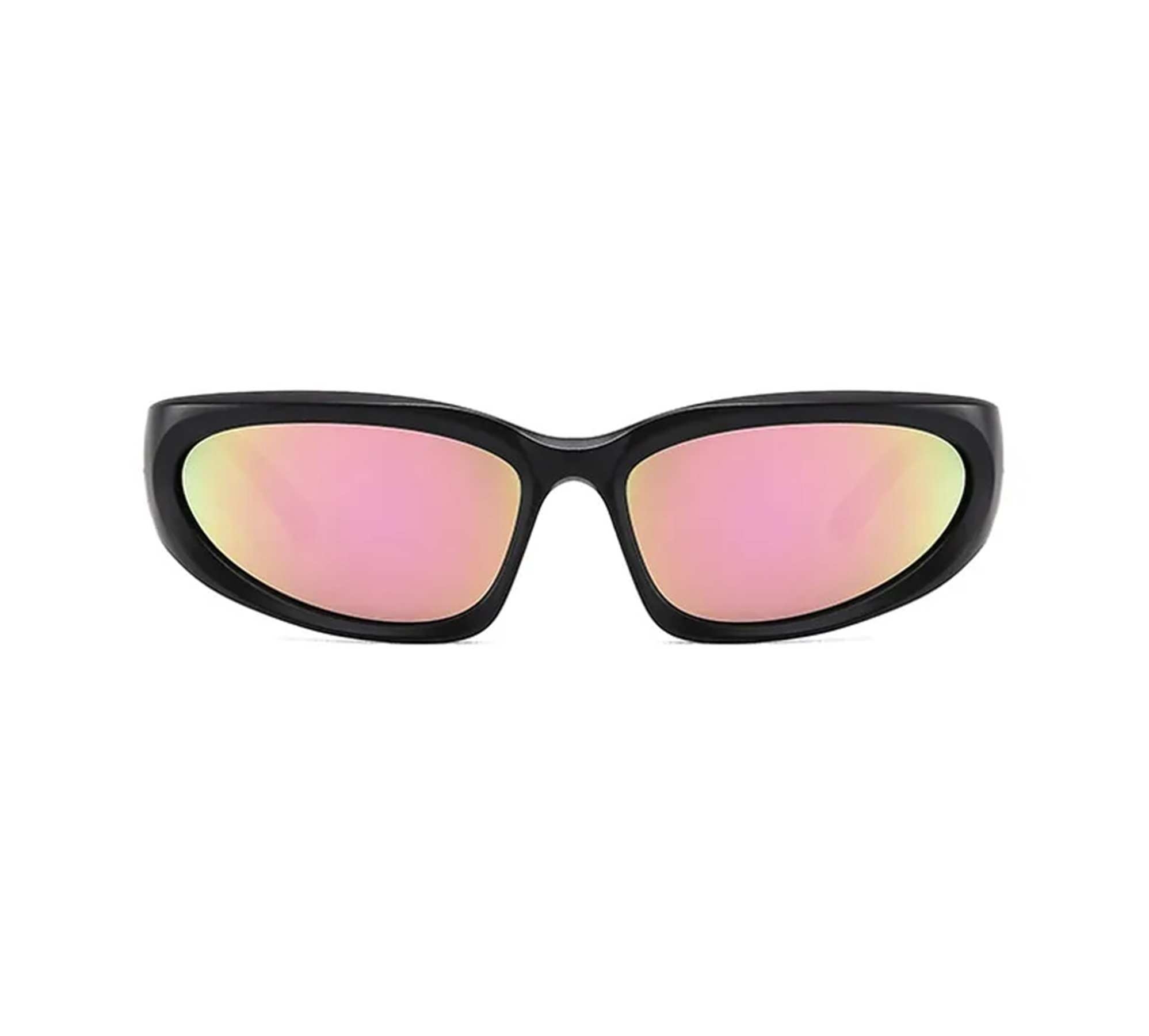 AUGEN By Visions India Y2K Futuristic Wrap Around Sunglasses, Trendy Cyberpunk Visor Sunglasses Monoblock Cyclops Shades UV 400 Protection Abstract Unisex Sunglasses Medium (C9, 157)