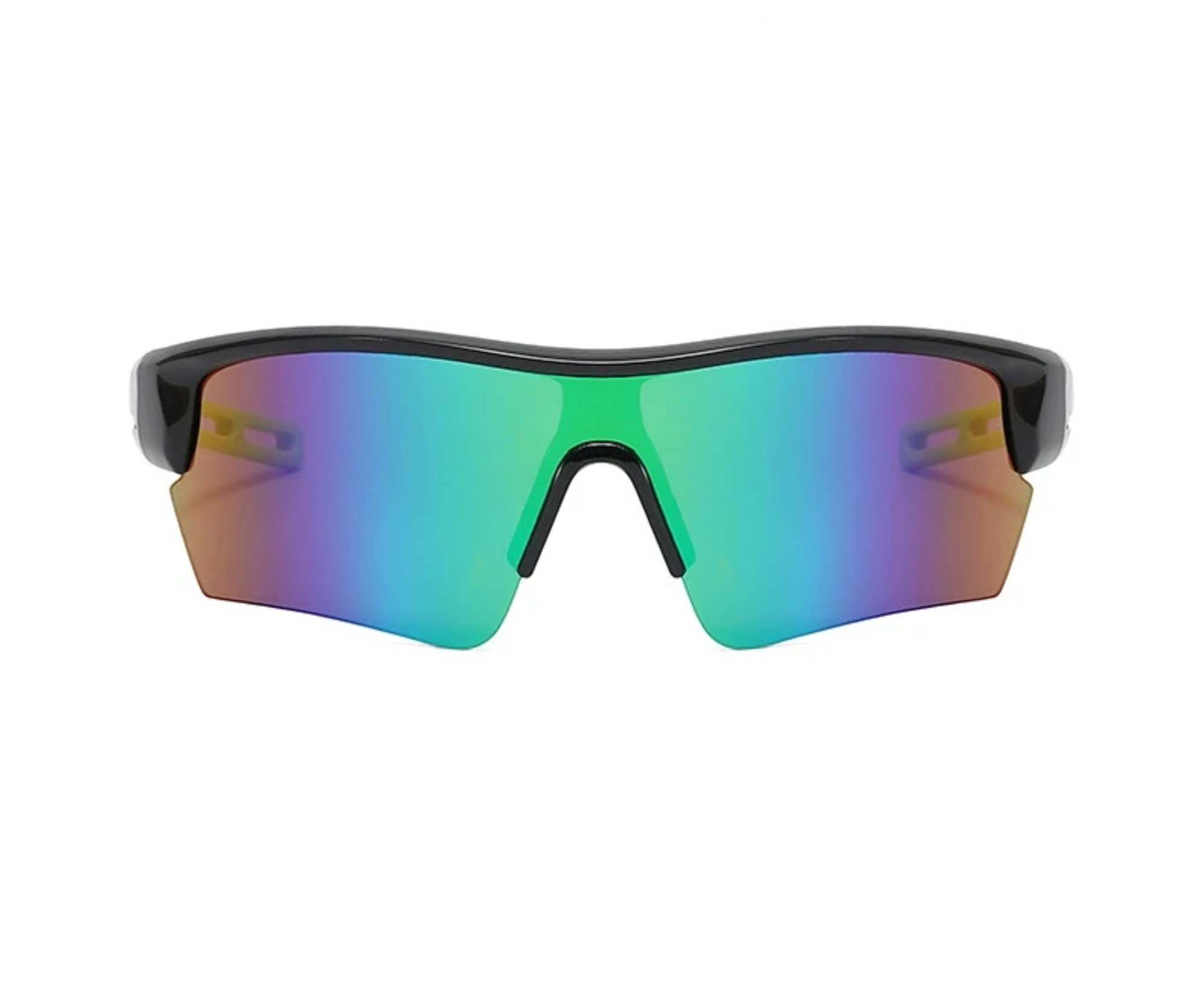 AUGEN By Visions India Sports Mirrored Wraparound Sunglasses for Cycling Cricket Riding Trekking Full Coverage UV 400 Protection Abstract Unisex Sunglasses Large (C2, 158)
