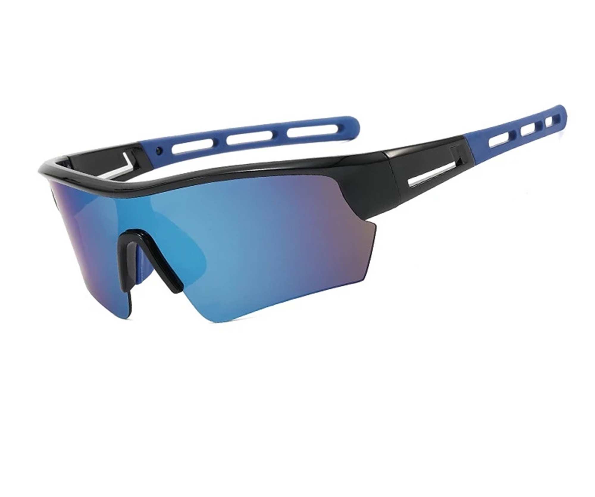 AUGEN By Visions India Sports Mirrored Wraparound Sunglasses for Cycling Cricket Riding Trekking Full Coverage UV 400 Protection Abstract Unisex Sunglasses Large (C5, 158)