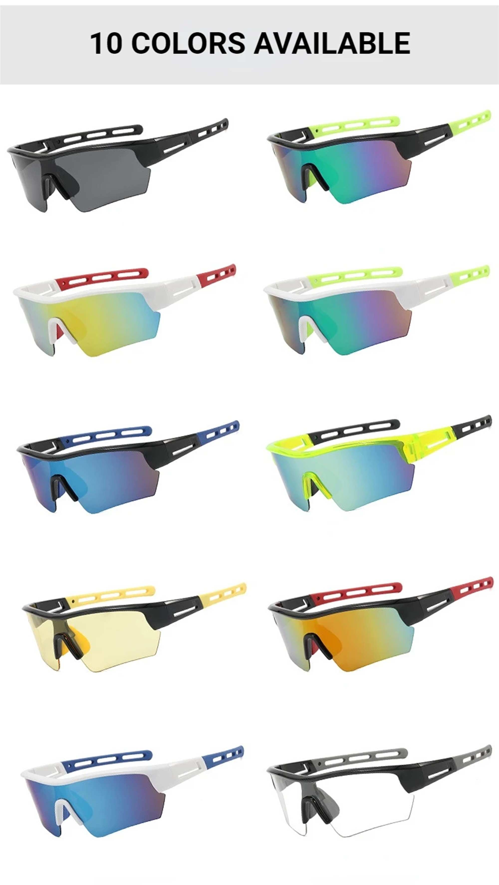 AUGEN By Visions India Sports Mirrored Wraparound Sunglasses for Cycling Cricket Riding Trekking Full Coverage UV 400 Protection Abstract Unisex Sunglasses Large (C8, 158)