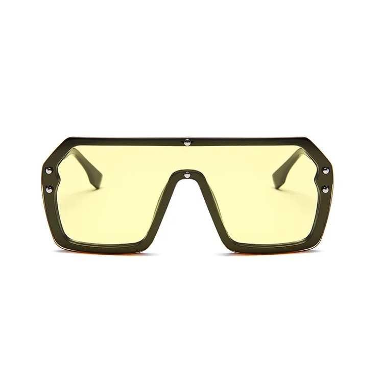AUGEN By Visions India Retro Vintage Square Abstract Unisex Sunglasses Polarized UV400 Protected Large Size (C3, 159)