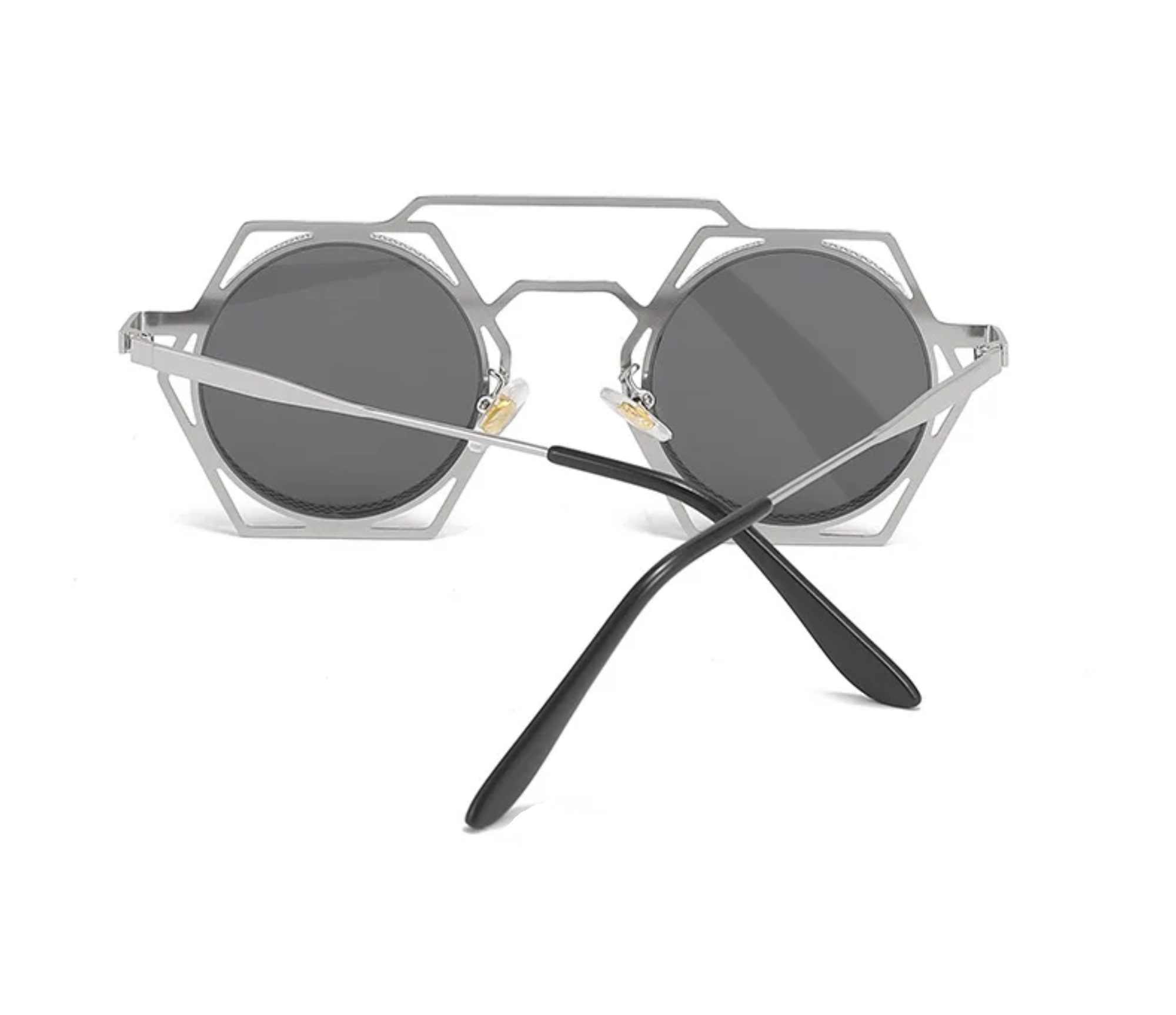 AUGEN By Visions India Retro Vintage Round Abstract Unisex Sunglasses UV400 Protected Medium Size (C2, 160)