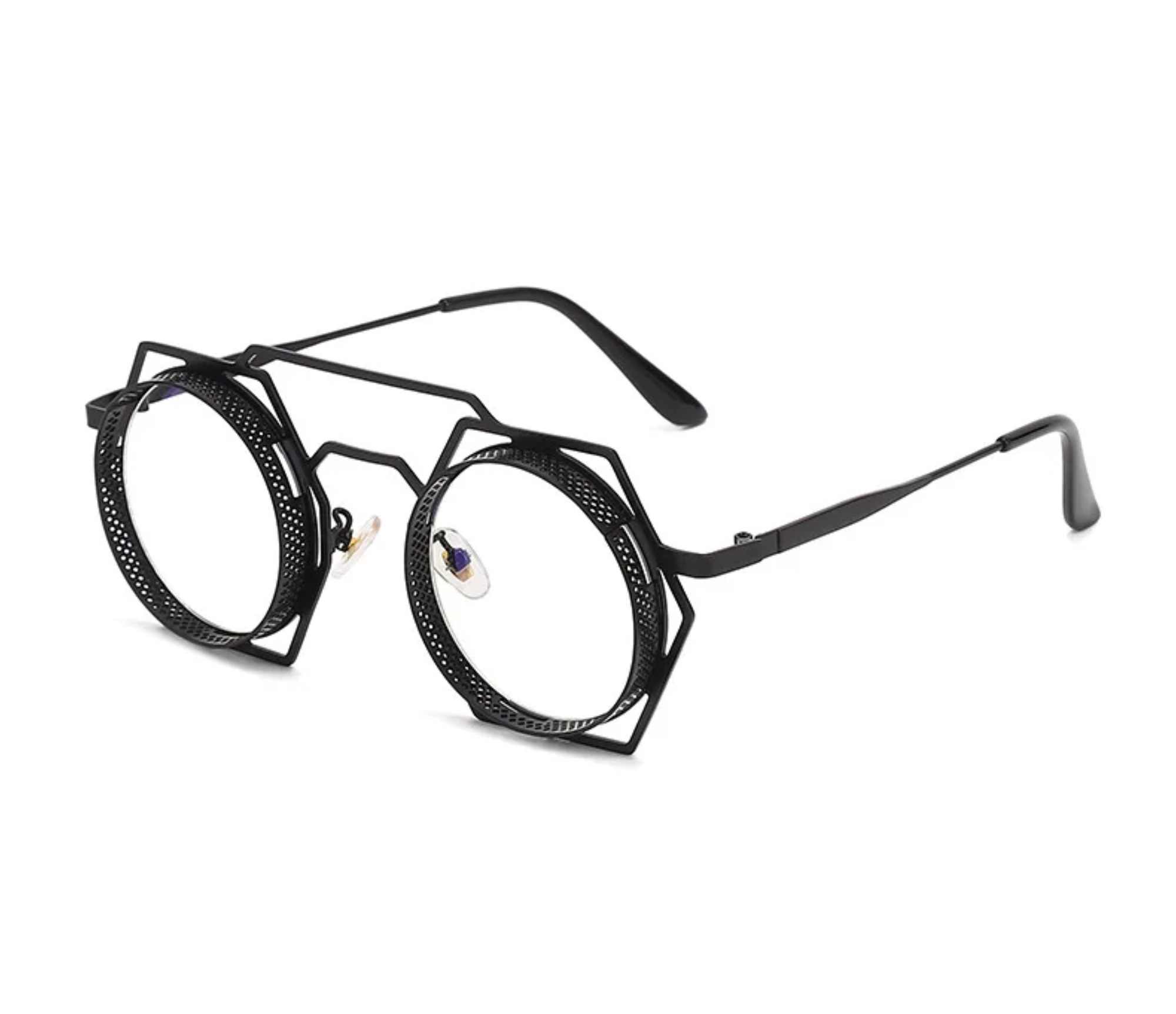 AUGEN By Visions India Retro Vintage Round Abstract Unisex Sunglasses UV400 Protected Medium Size (C3, 160)