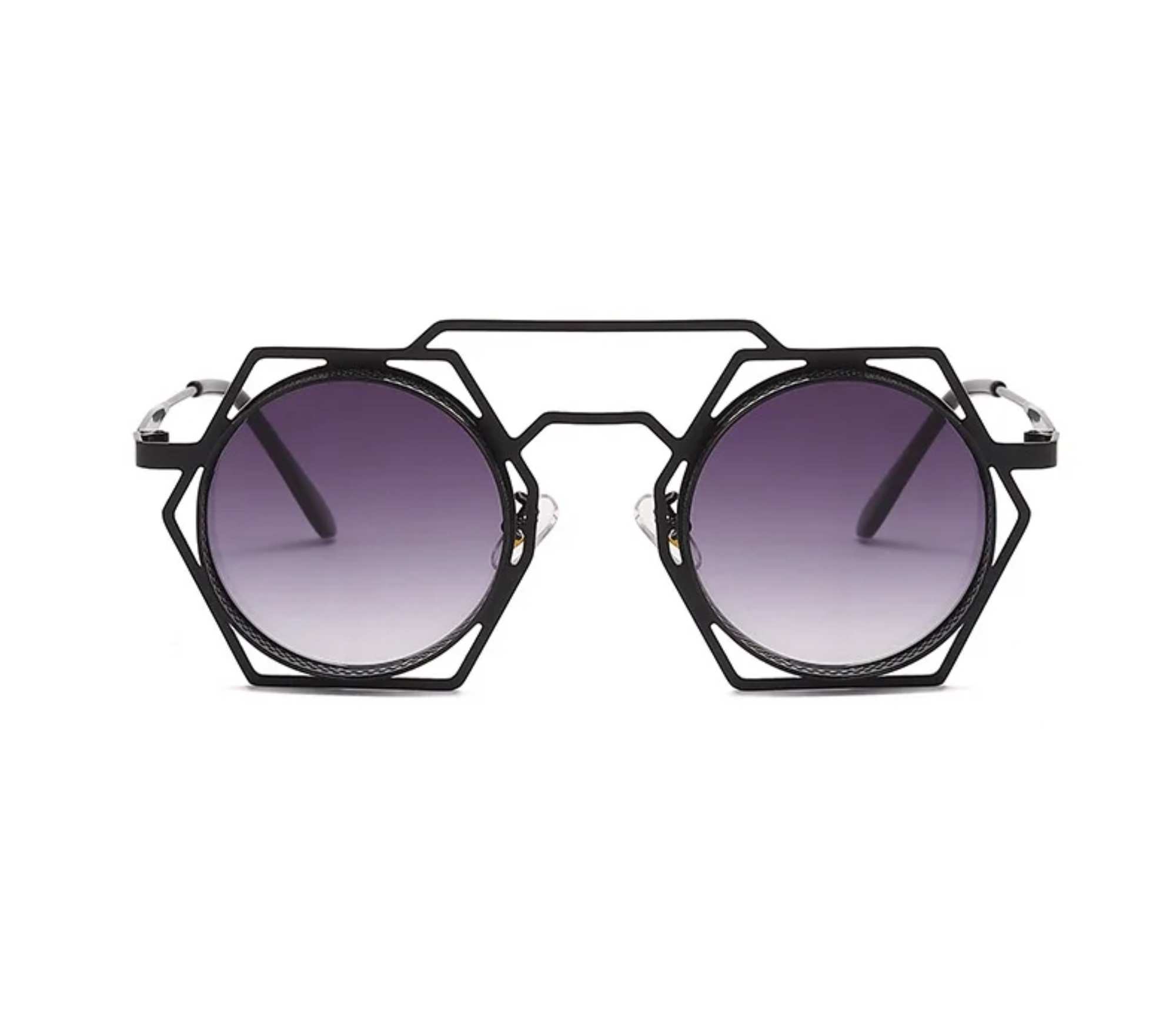 AUGEN By Visions India Retro Vintage Round Abstract Unisex Sunglasses UV400 Protected Medium Size (C4, 160)