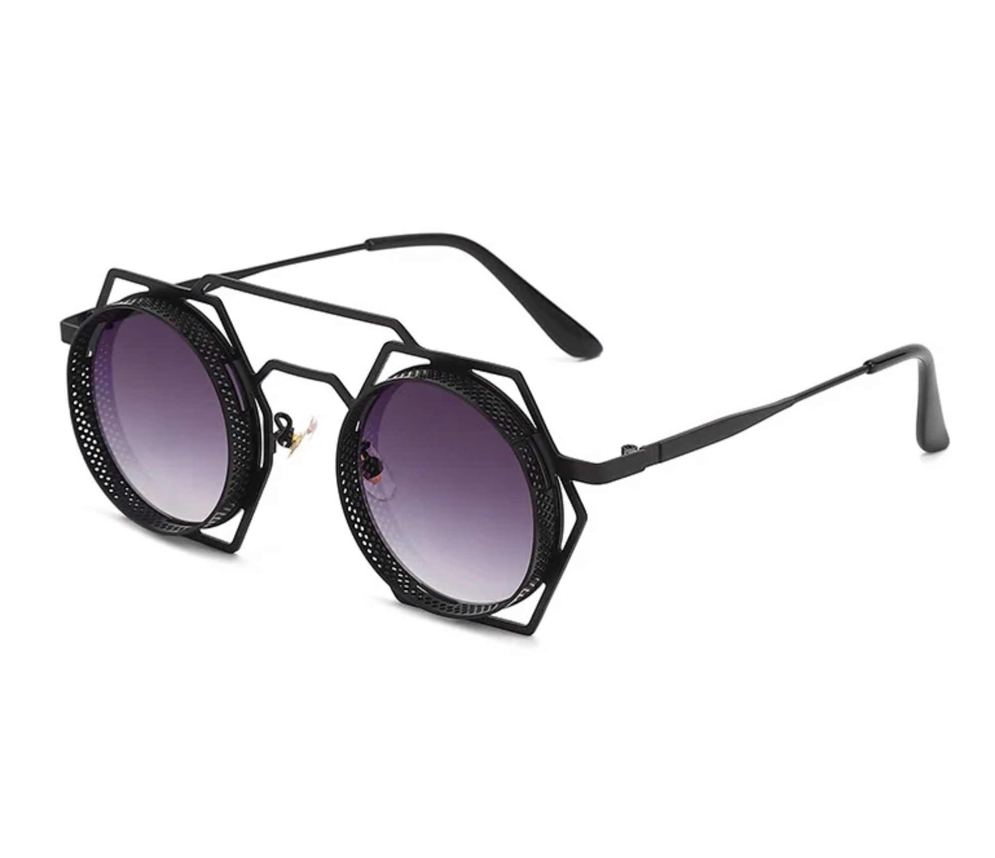 AUGEN By Visions India Retro Vintage Round Abstract Unisex Sunglasses UV400 Protected Medium Size (C4, 160)