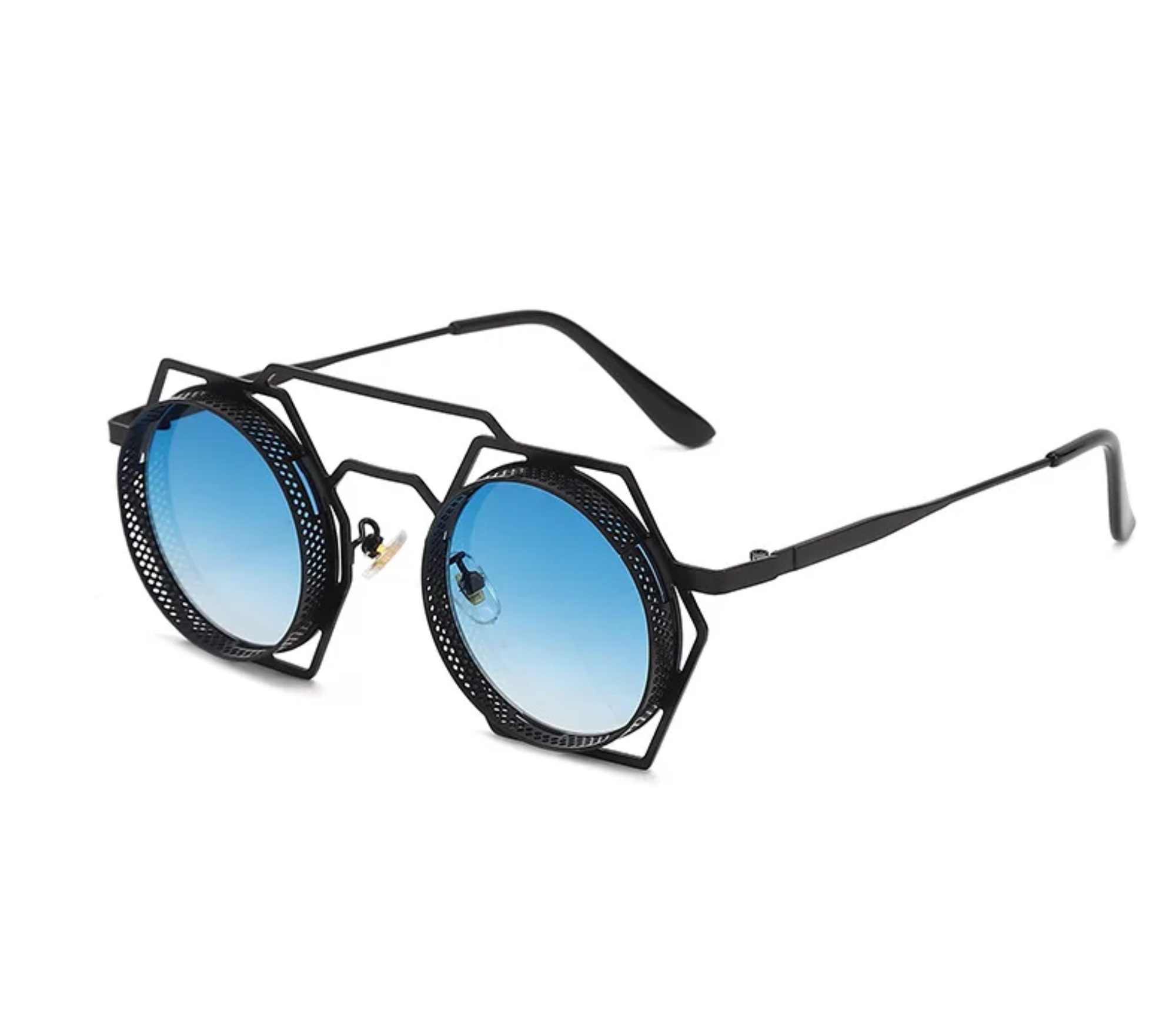 AUGEN By Visions India Retro Vintage Round Abstract Unisex Sunglasses UV400 Protected Medium Size (C5, 160)