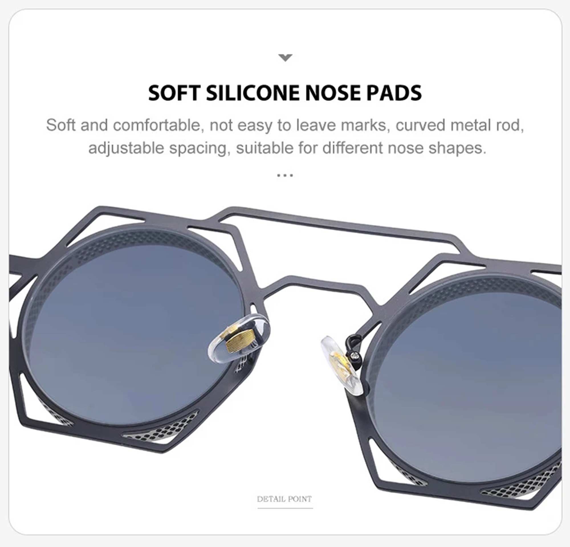 AUGEN By Visions India Retro Vintage Round Abstract Unisex Sunglasses UV400 Protected Medium Size (C5, 160)