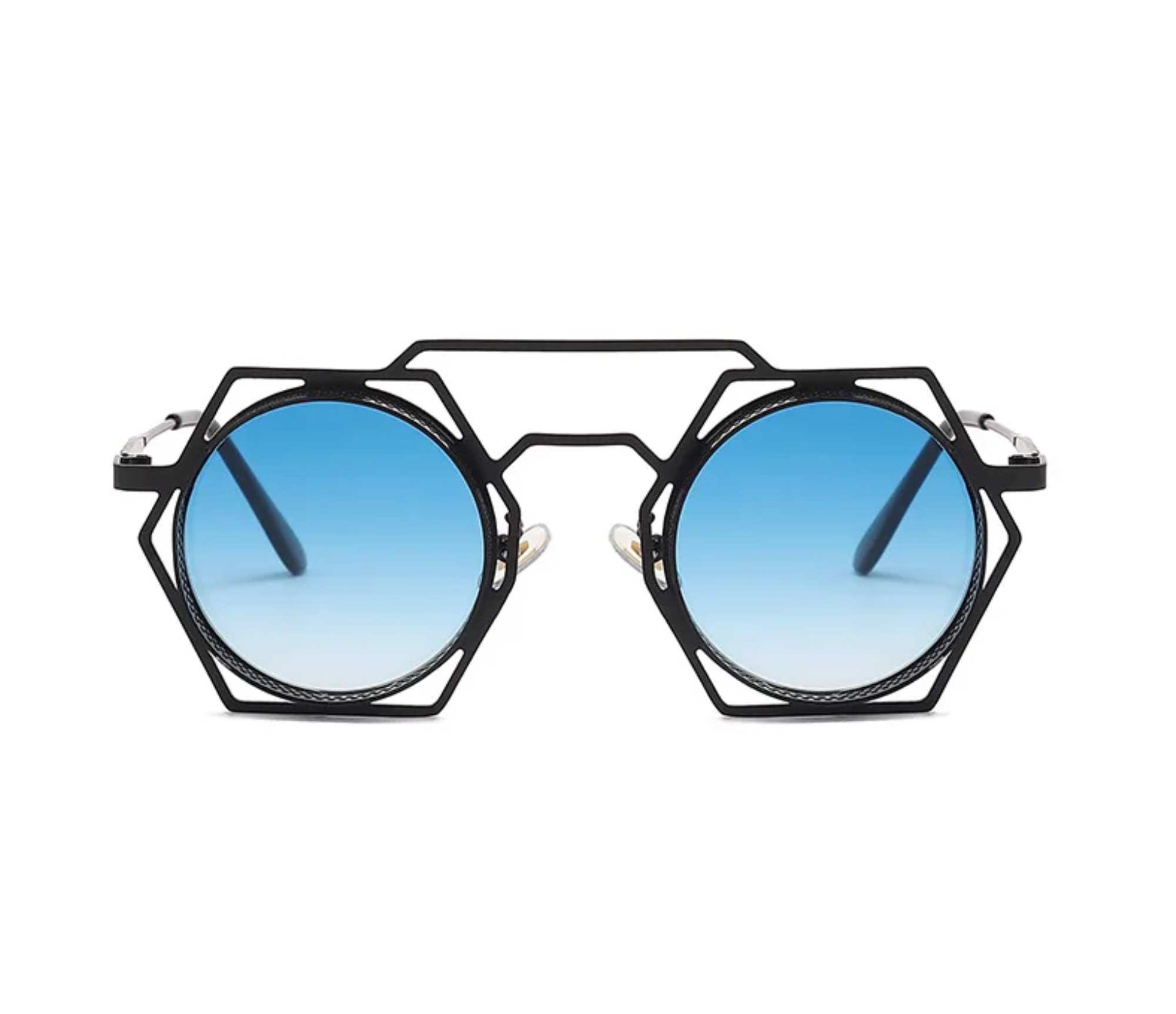 AUGEN By Visions India Retro Vintage Round Abstract Unisex Sunglasses UV400 Protected Medium Size (C5, 160)