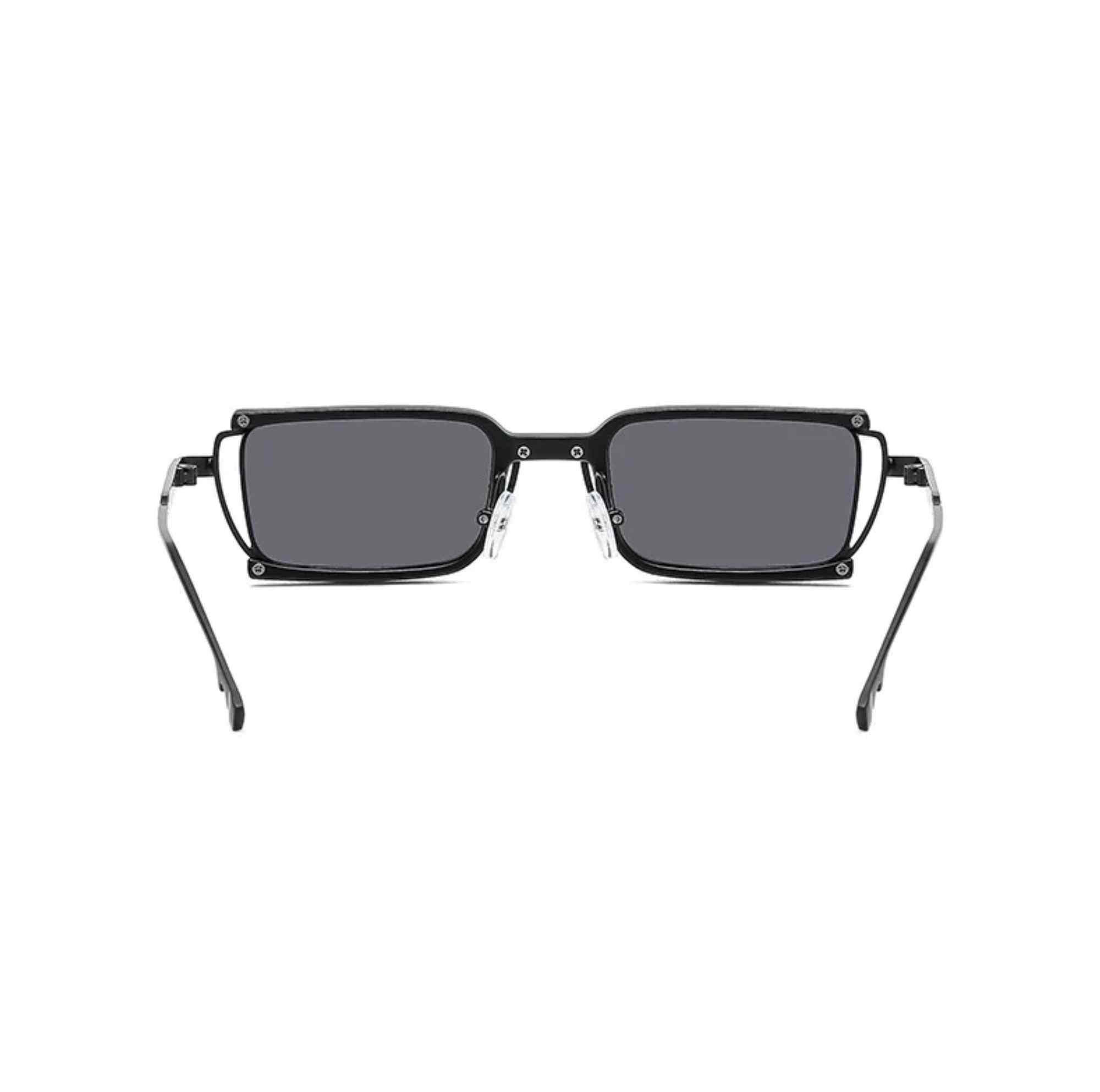 AUGEN By Visions India Retro Vintage Square Abstract Unisex Sunglasses UV400 Protected Small Size (C1, 162)