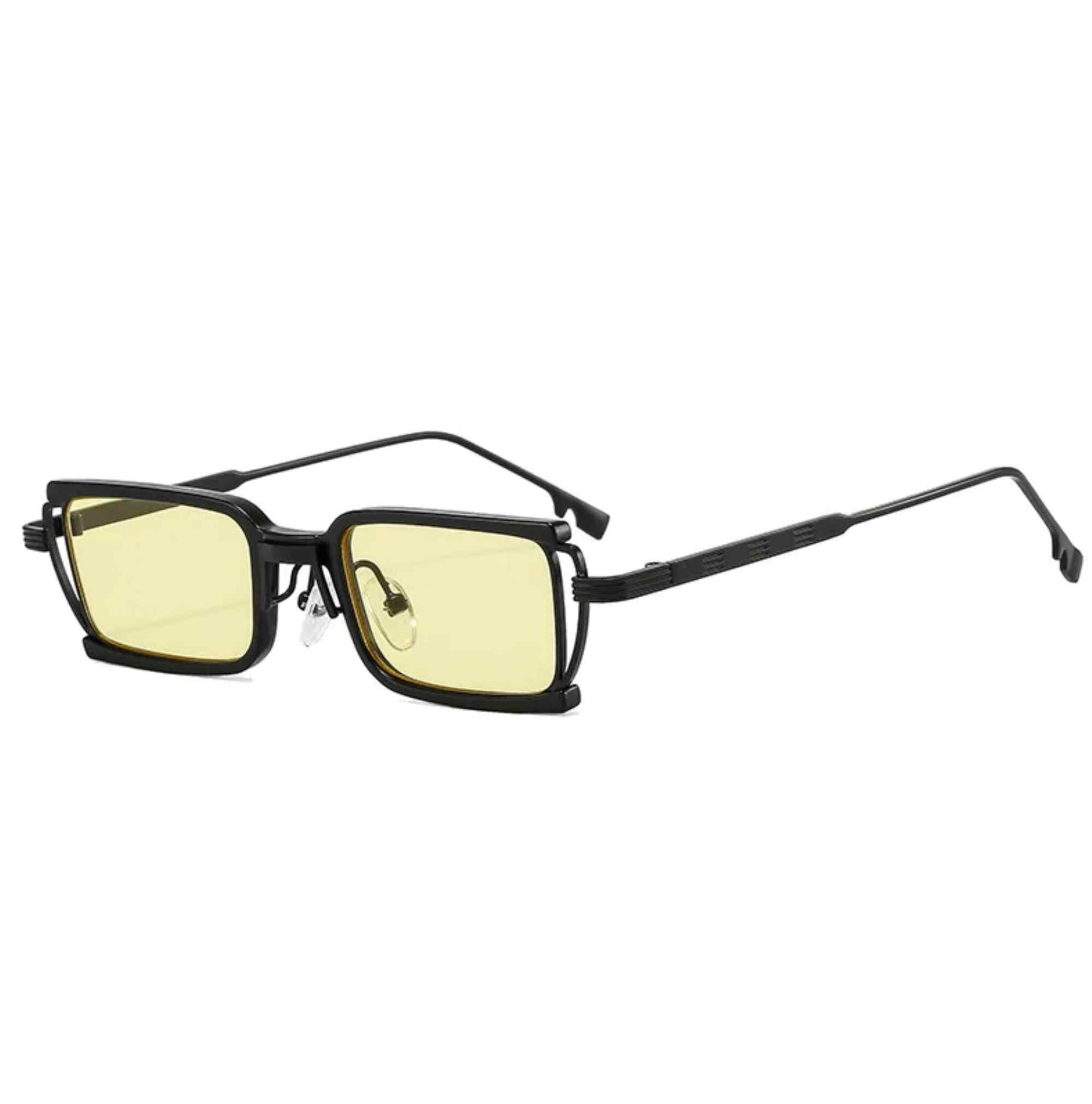 AUGEN By Visions India Retro Vintage Square Abstract Unisex Sunglasses UV400 Protected Small Size (C4, 162)