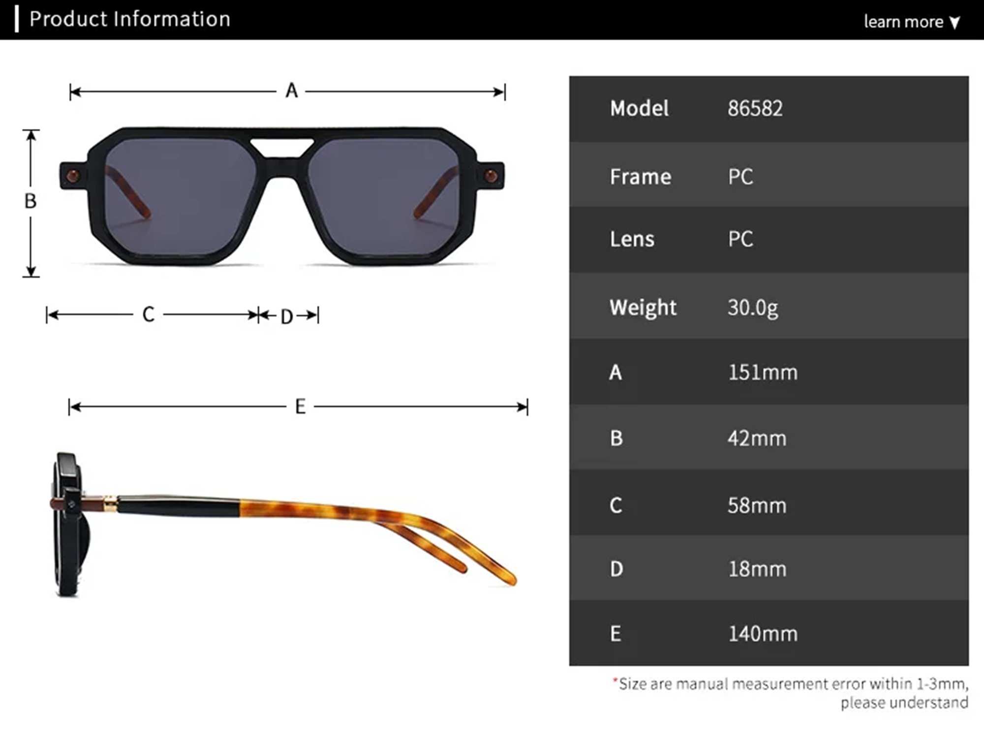 AUGEN By Visions India Retro Vintage Square Abstract Unisex Sunglasses UV400 Protected Medium Size (C10, 163)