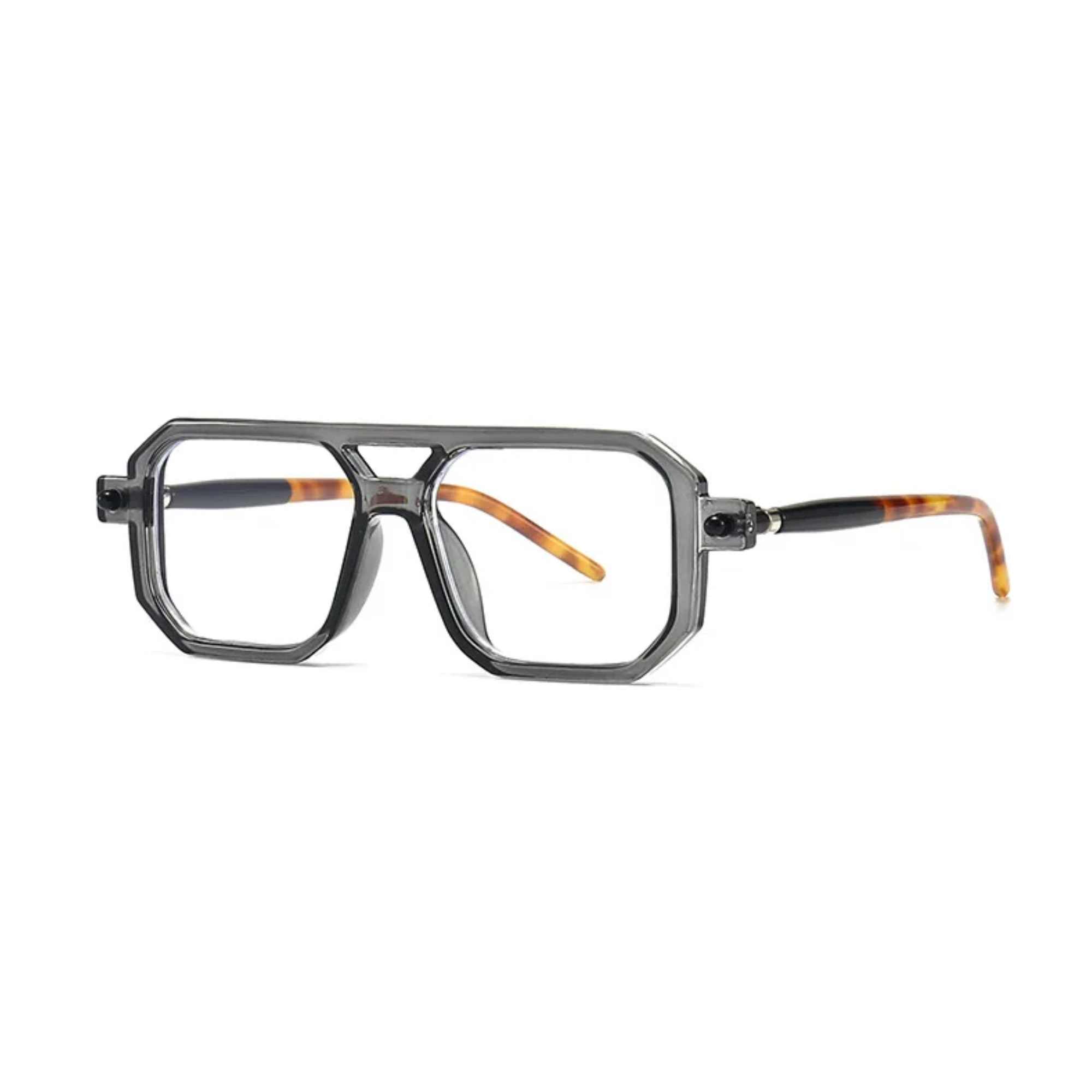 AUGEN By Visions India Retro Vintage Square Abstract Unisex Sunglasses UV400 Protected Medium Size (C10, 163)