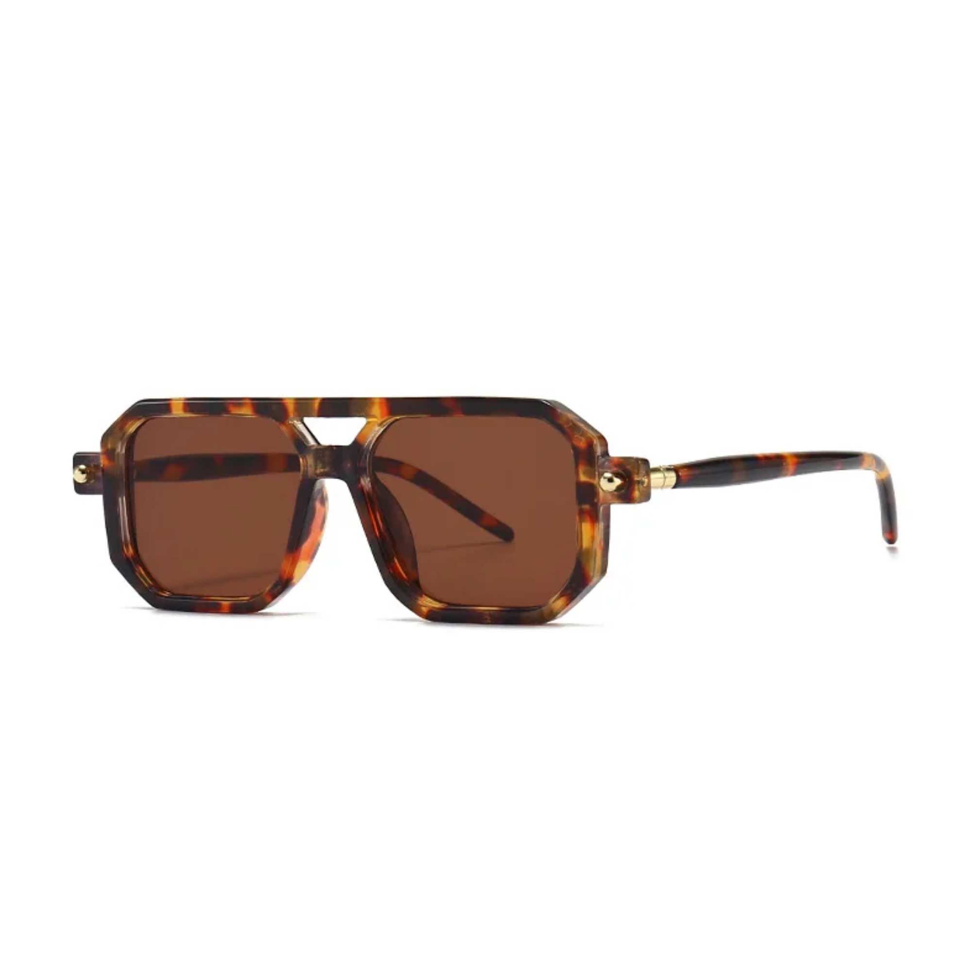 AUGEN By Visions India Retro Vintage Square Abstract Unisex Sunglasses UV400 Protected Medium Size (C2, 163)