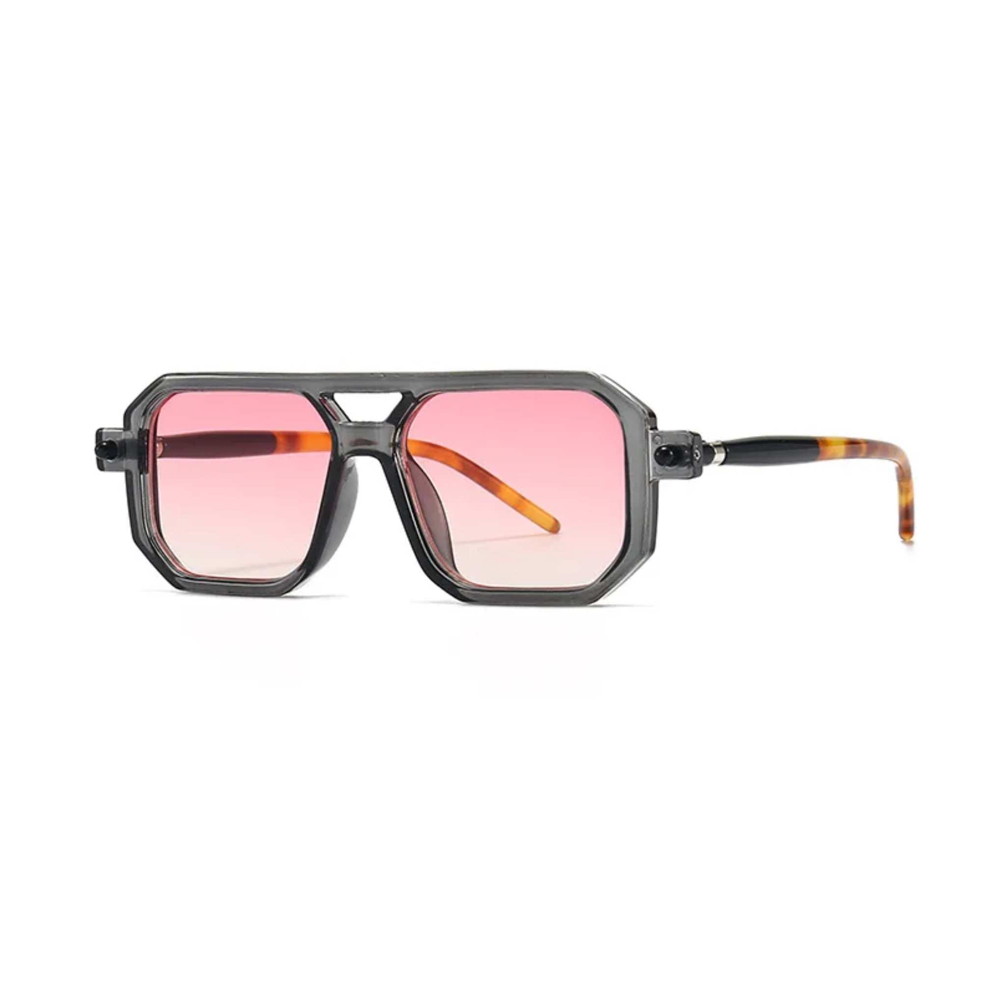 AUGEN By Visions India Retro Vintage Square Abstract Unisex Sunglasses UV400 Protected Medium Size (C5, 163)