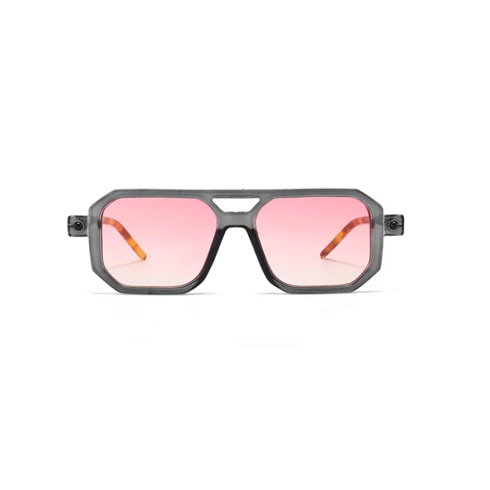 AUGEN By Visions India Retro Vintage Square Abstract Unisex Sunglasses UV400 Protected Medium Size (C5, 163)