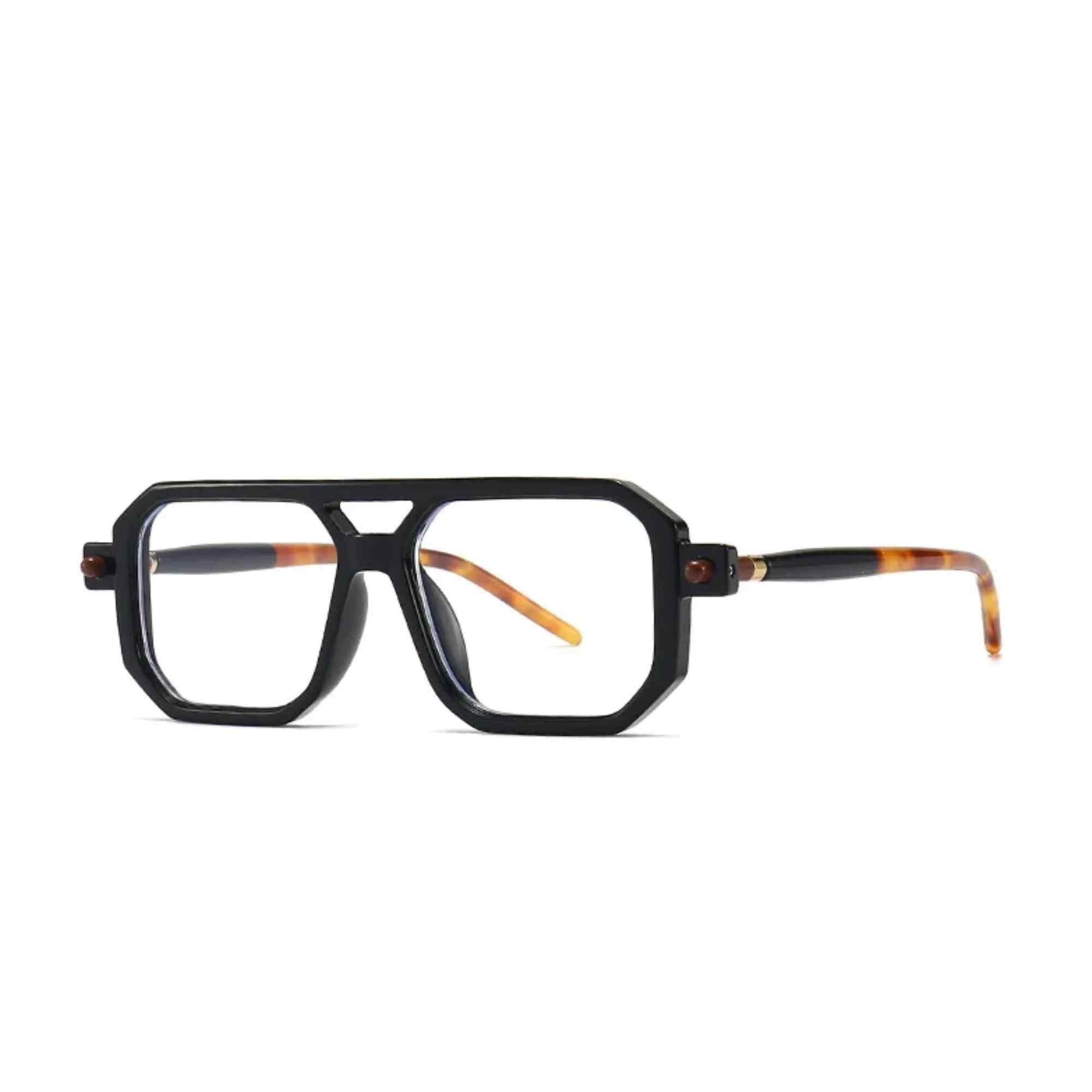 AUGEN By Visions India Retro Vintage Square Abstract Unisex Sunglasses UV400 Protected Medium Size (C6, 163)