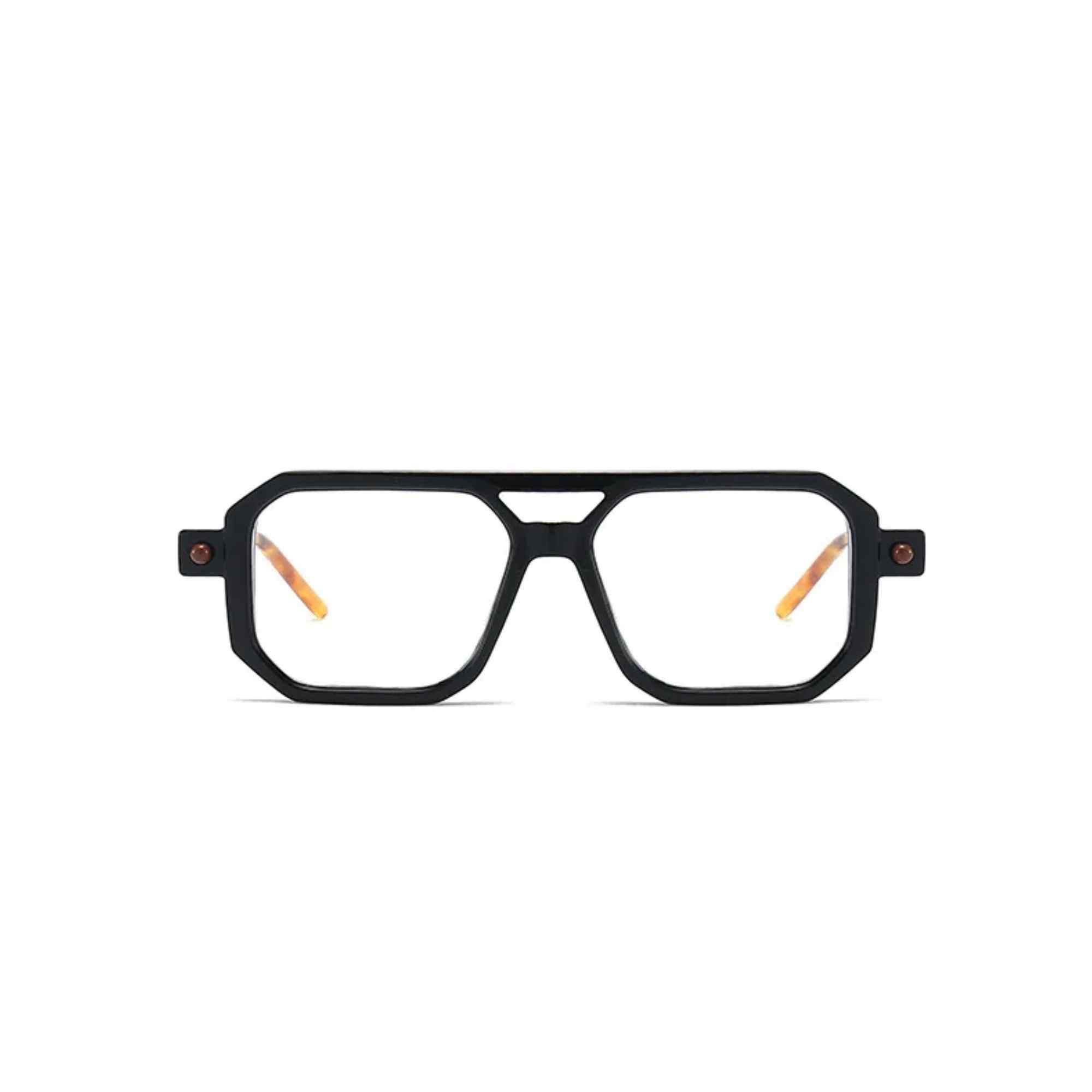 AUGEN By Visions India Retro Vintage Square Abstract Unisex Sunglasses UV400 Protected Medium Size (C6, 163)