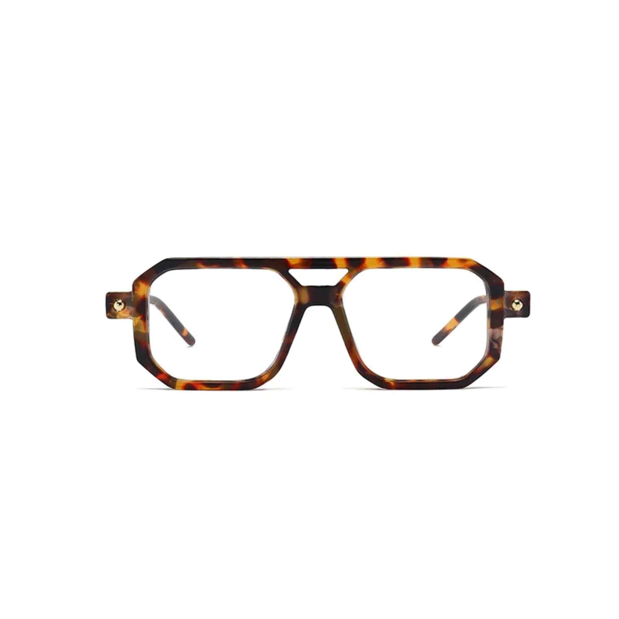 AUGEN By Visions India Retro Vintage Square Abstract Unisex Sunglasses UV400 Protected Medium Size (C7, 163)