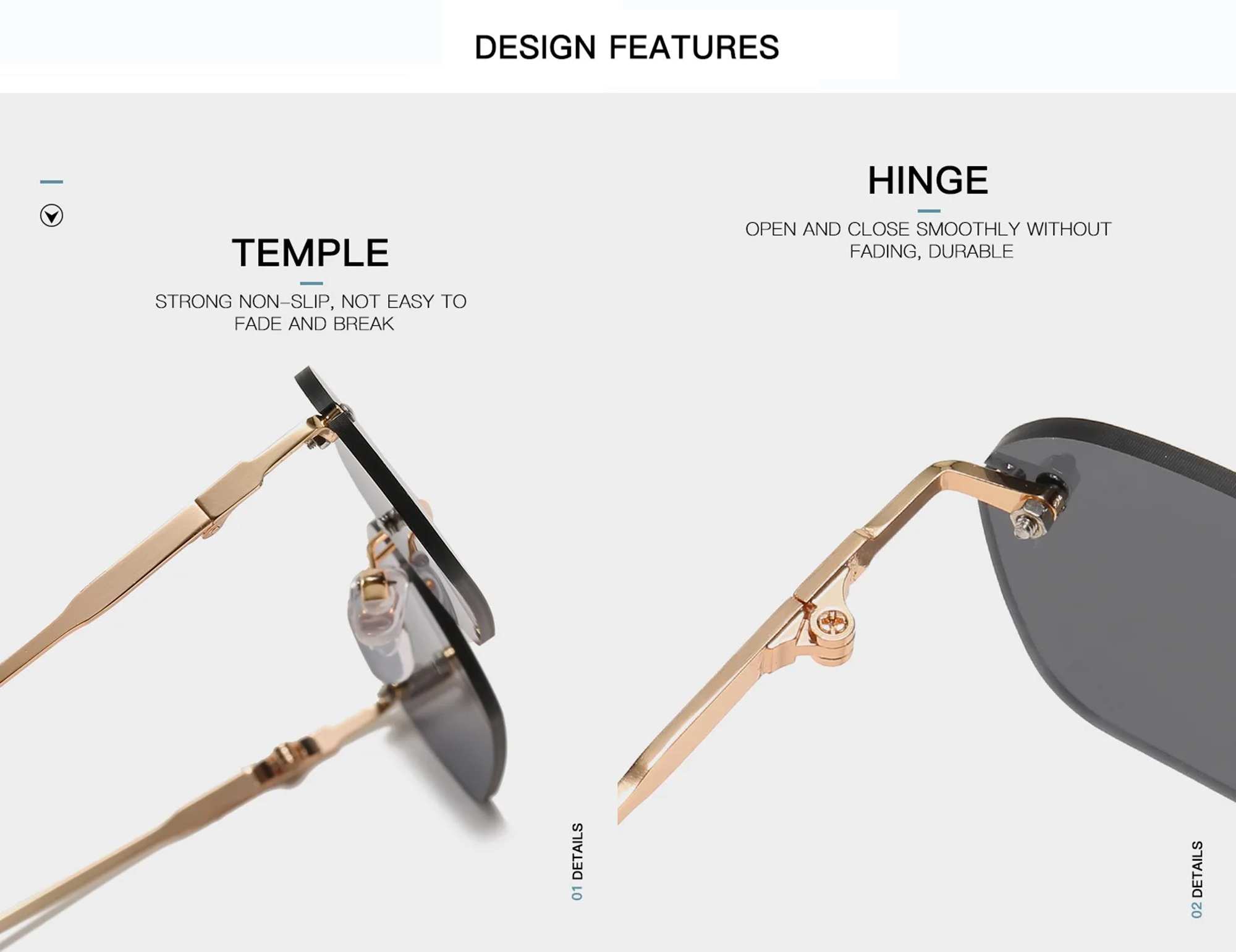 AUGEN By Visions India Retro Vintage Rimless Square Abstract Unisex Sunglasses UV400 Protected Small Size (C6, 164)