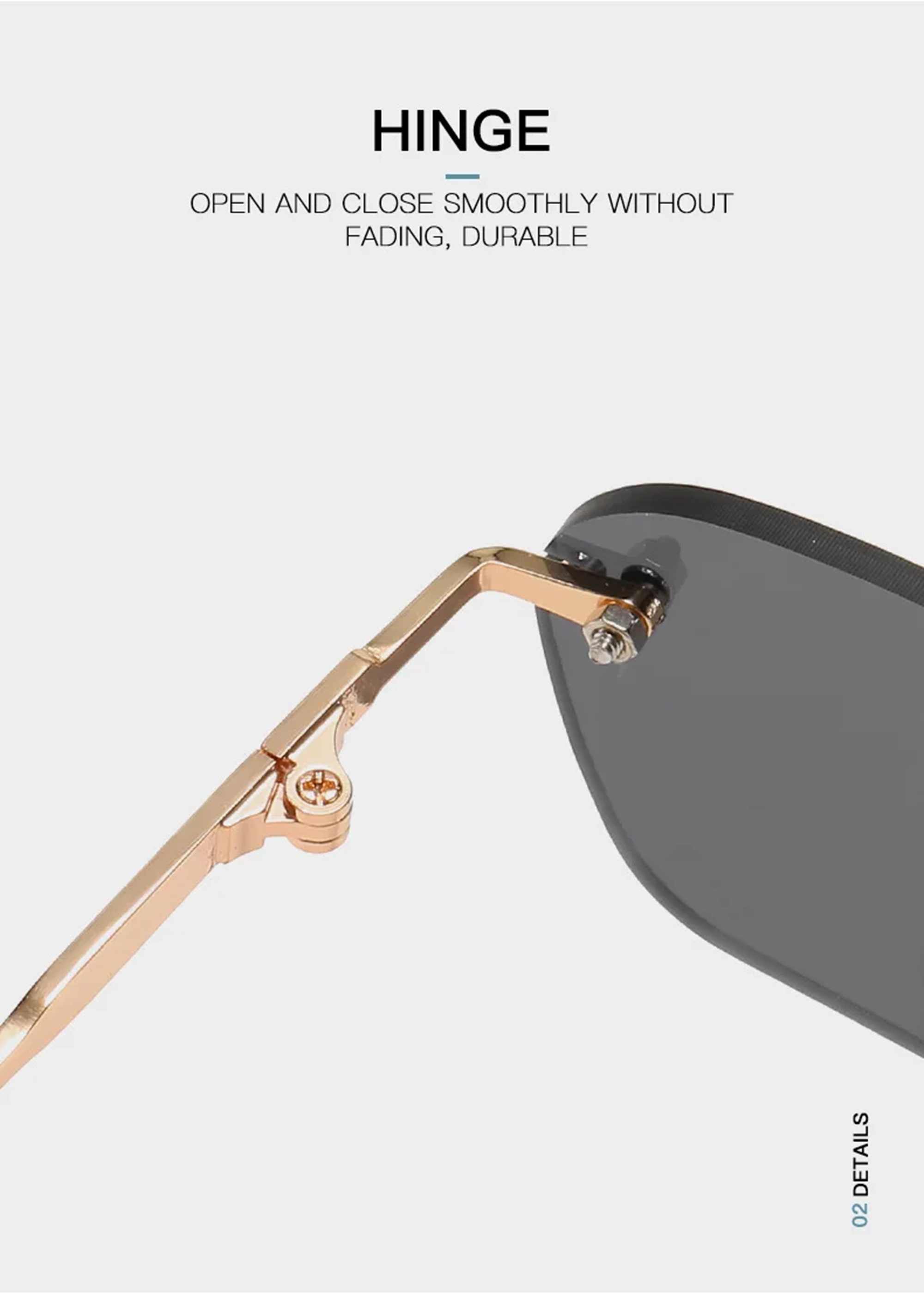 AUGEN By Visions India Retro Vintage Rimless Square Abstract Unisex Sunglasses UV400 Protected Small Size (C6, 164)