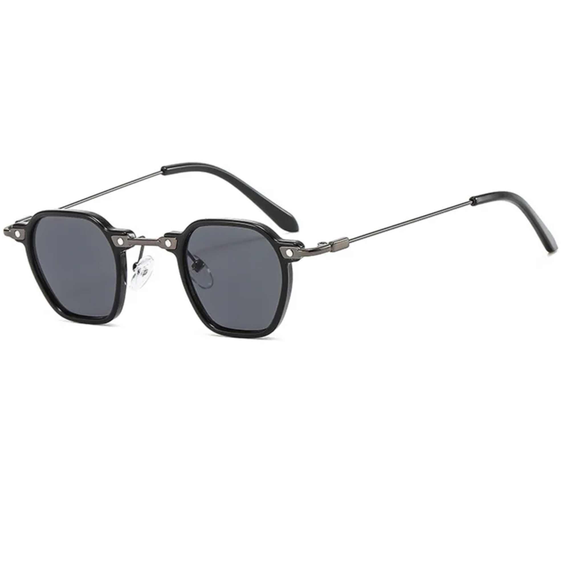 AUGEN By Visions India Retro Vintage Square Abstract Unisex Sunglasses UV400 Protected Small Size (C1, 167)