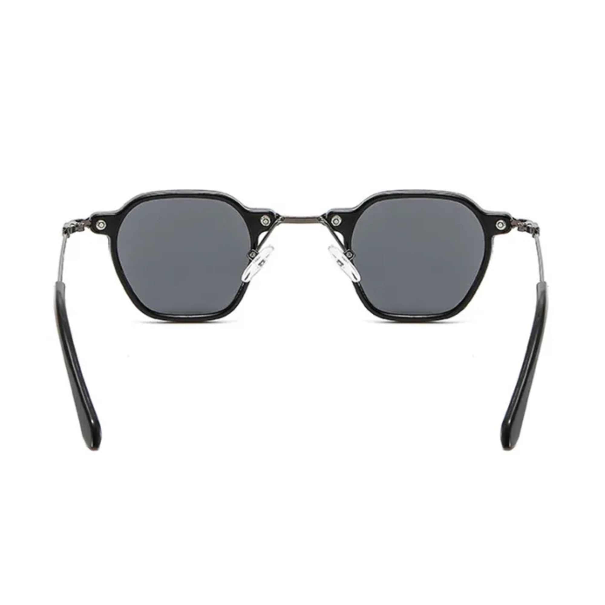 AUGEN By Visions India Retro Vintage Square Abstract Unisex Sunglasses UV400 Protected Small Size (C1, 167)