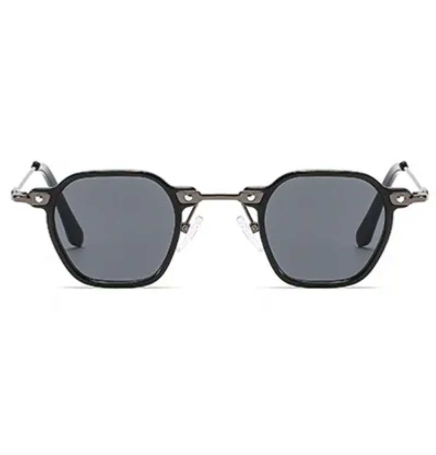 AUGEN By Visions India Retro Vintage Square Abstract Unisex Sunglasses UV400 Protected Small Size (C1, 167)