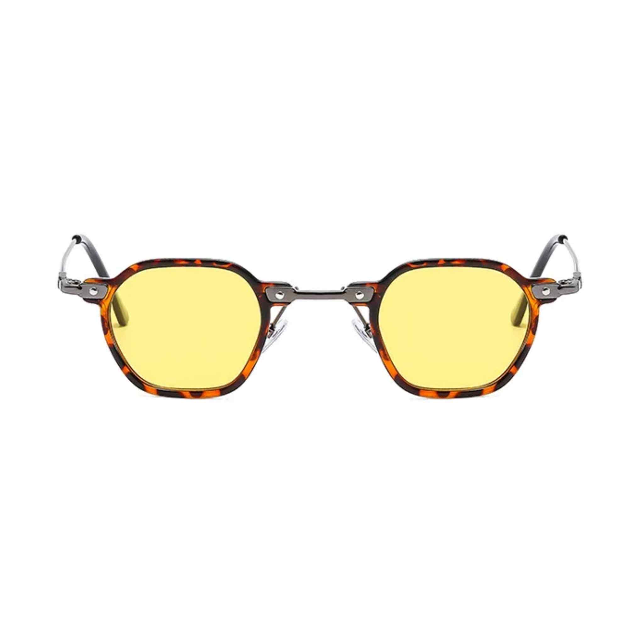AUGEN By Visions India Retro Vintage Square Abstract Unisex Sunglasses UV400 Protected Small Size (C12, 167)