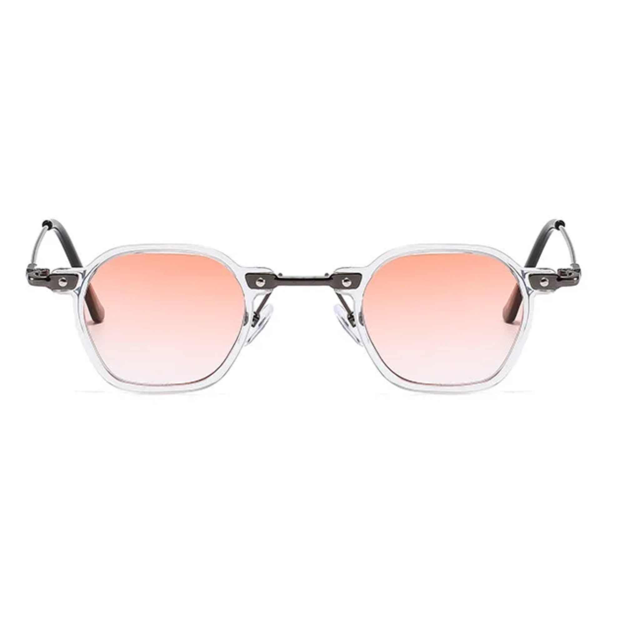 AUGEN By Visions India Retro Vintage Square Abstract Unisex Sunglasses UV400 Protected Small Size (C14, 167)