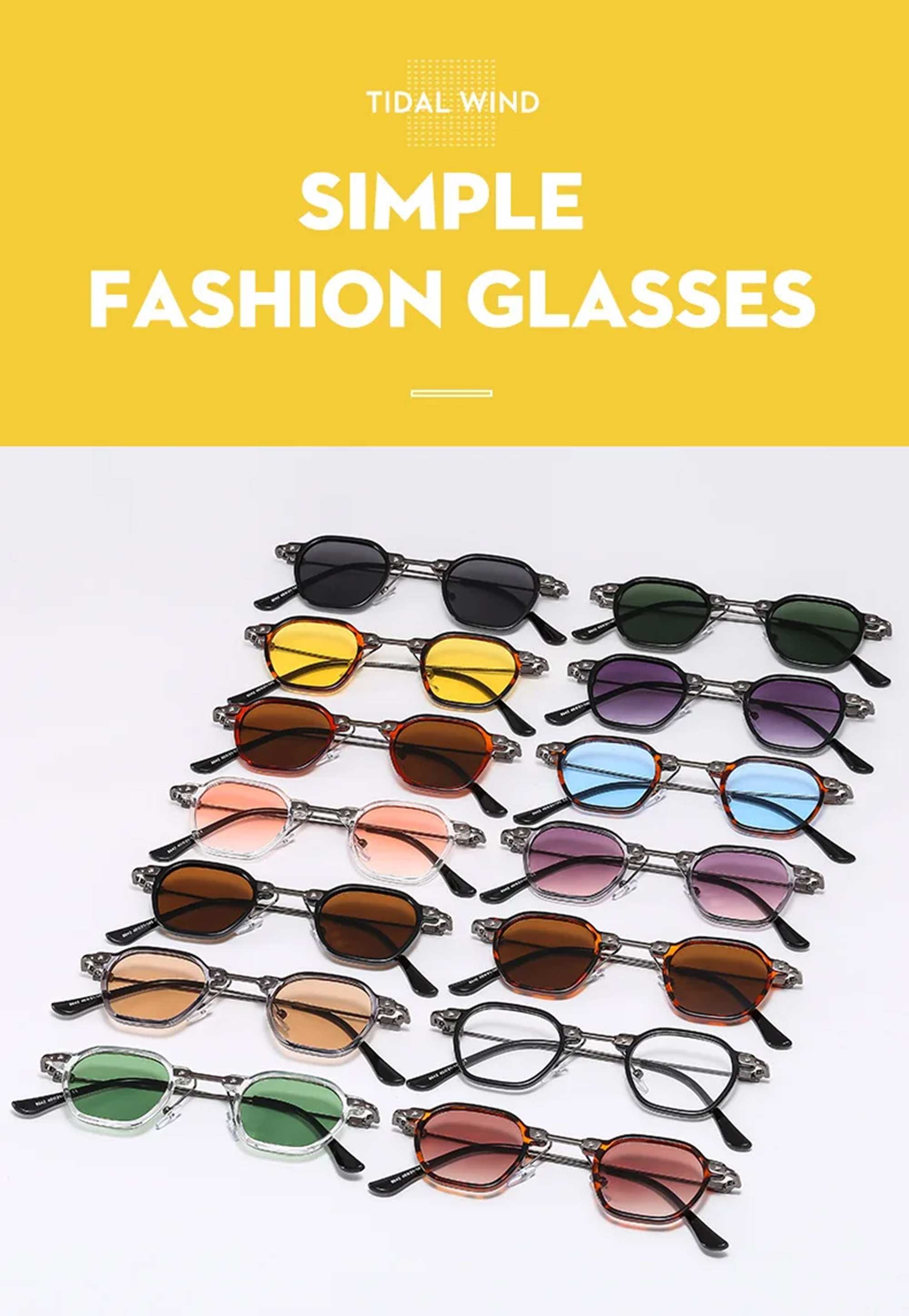 AUGEN By Visions India Retro Vintage Square Abstract Unisex Sunglasses UV400 Protected Small Size (C14, 167)