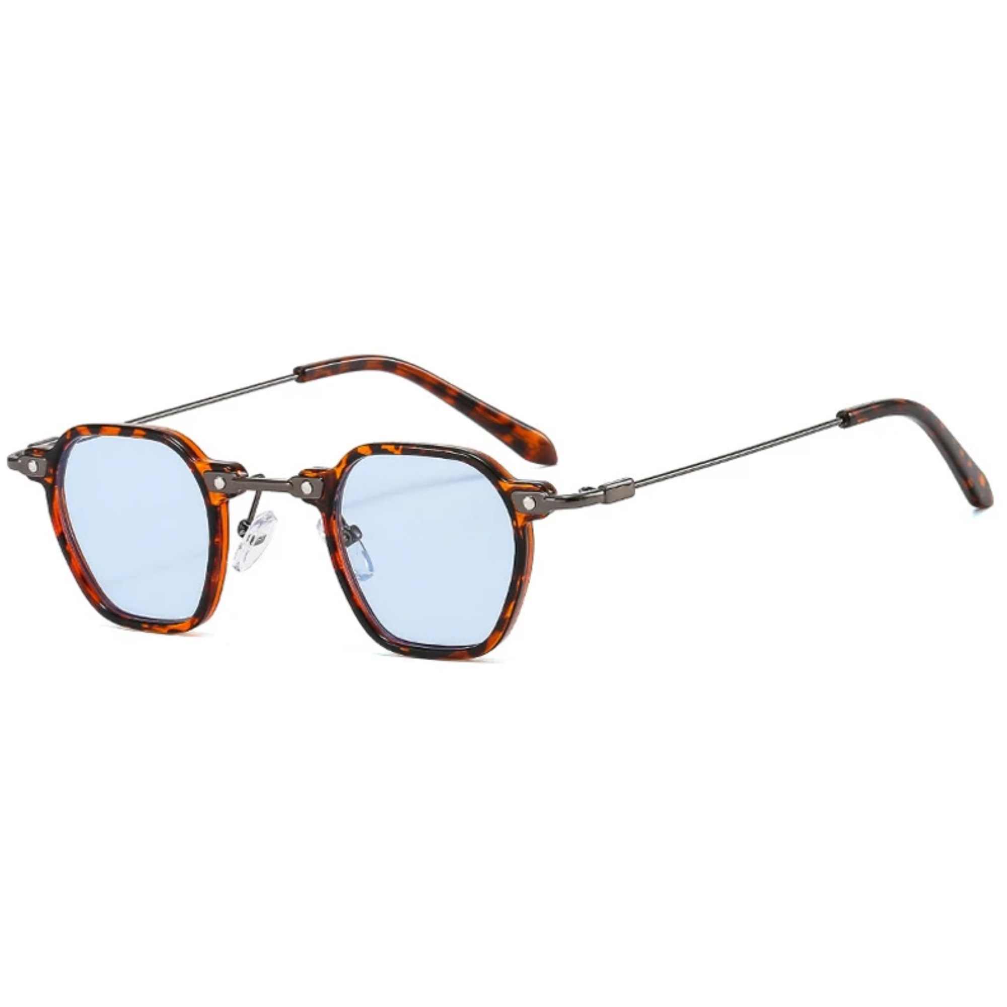 AUGEN By Visions India Retro Vintage Square Abstract Unisex Sunglasses UV400 Protected Small Size (C2, 167)