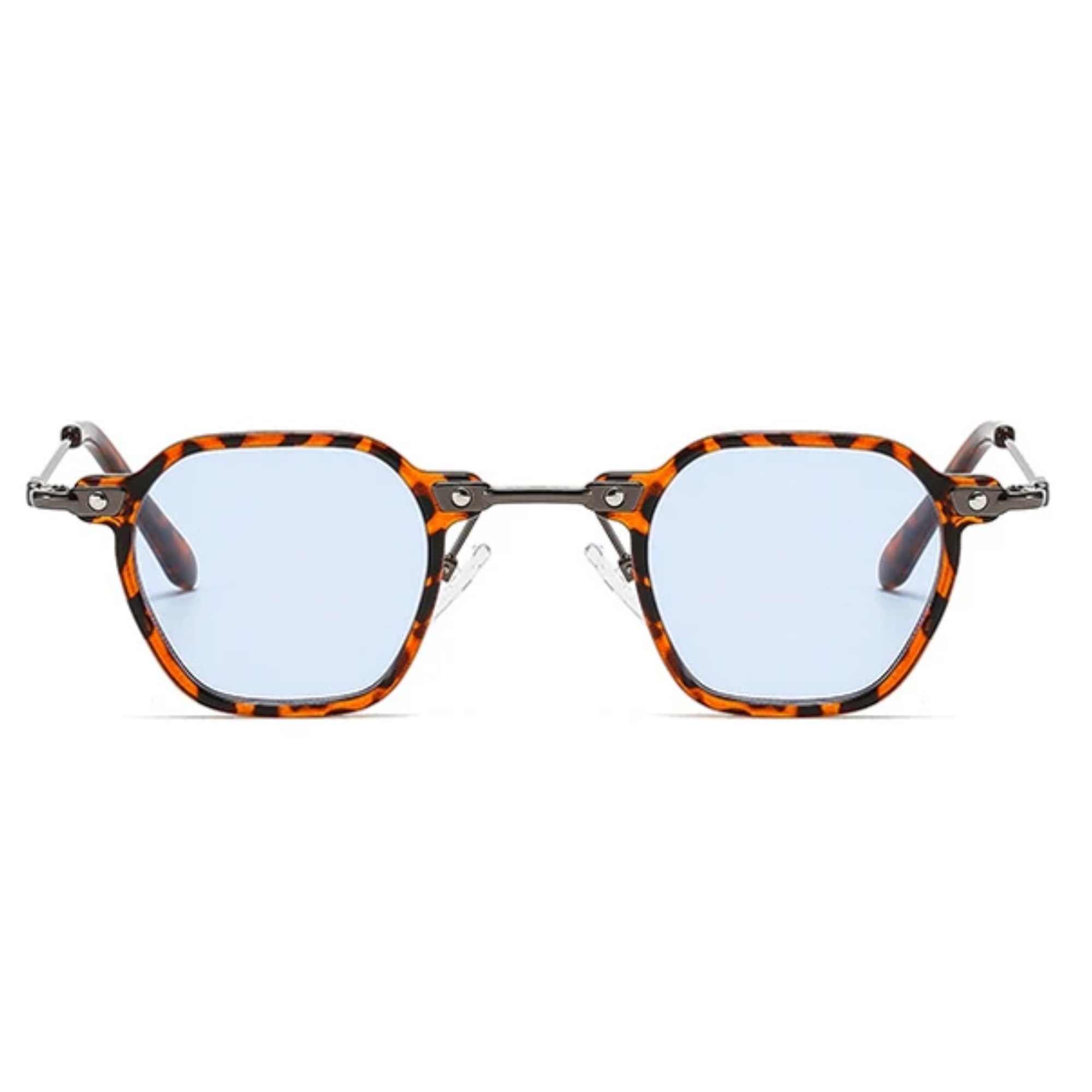 AUGEN By Visions India Retro Vintage Square Abstract Unisex Sunglasses UV400 Protected Small Size (C2, 167)