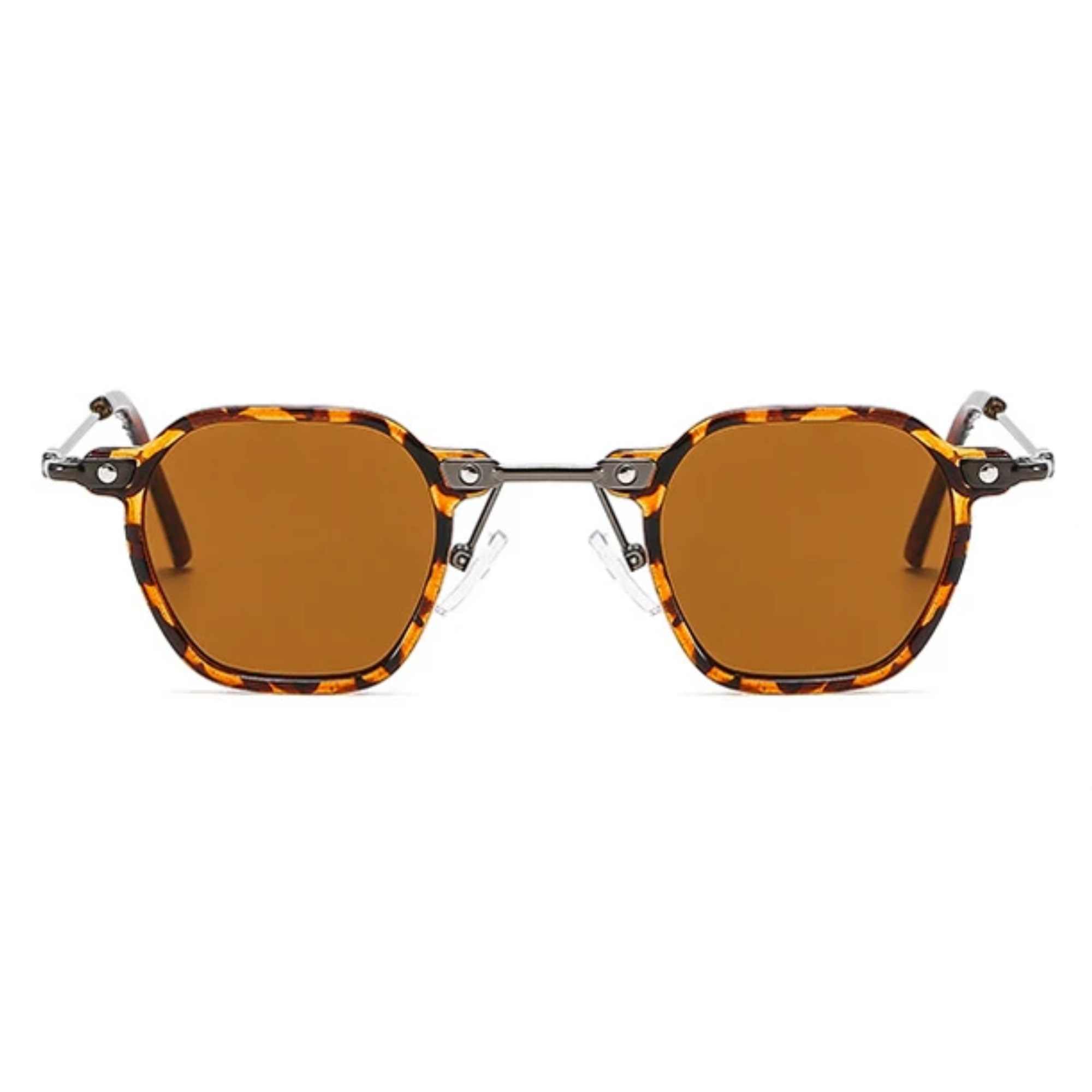 AUGEN By Visions India Retro Vintage Square Abstract Unisex Sunglasses UV400 Protected Small Size (C3, 167)