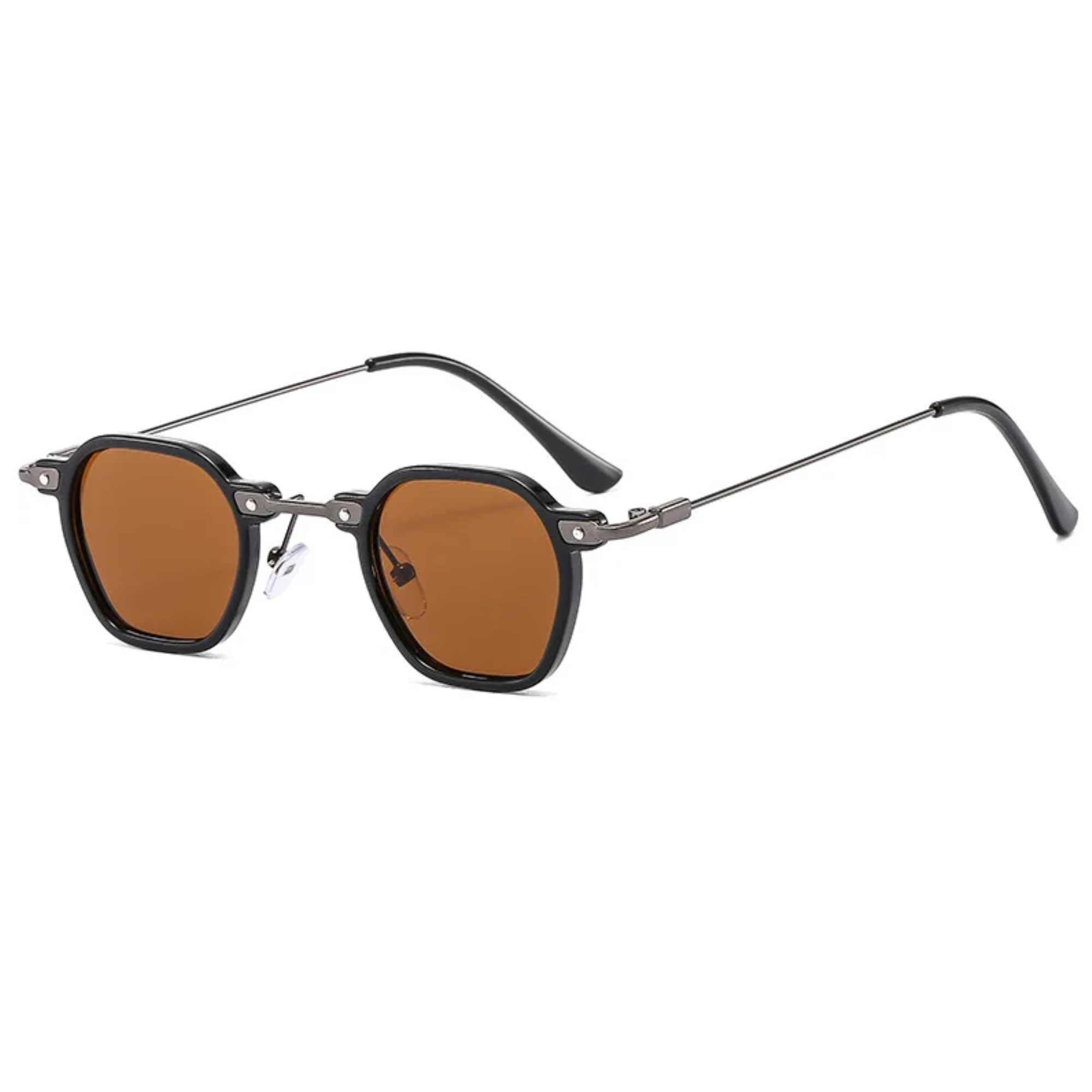 AUGEN By Visions India Retro Vintage Square Abstract Unisex Sunglasses UV400 Protected Small Size (C5, 167)
