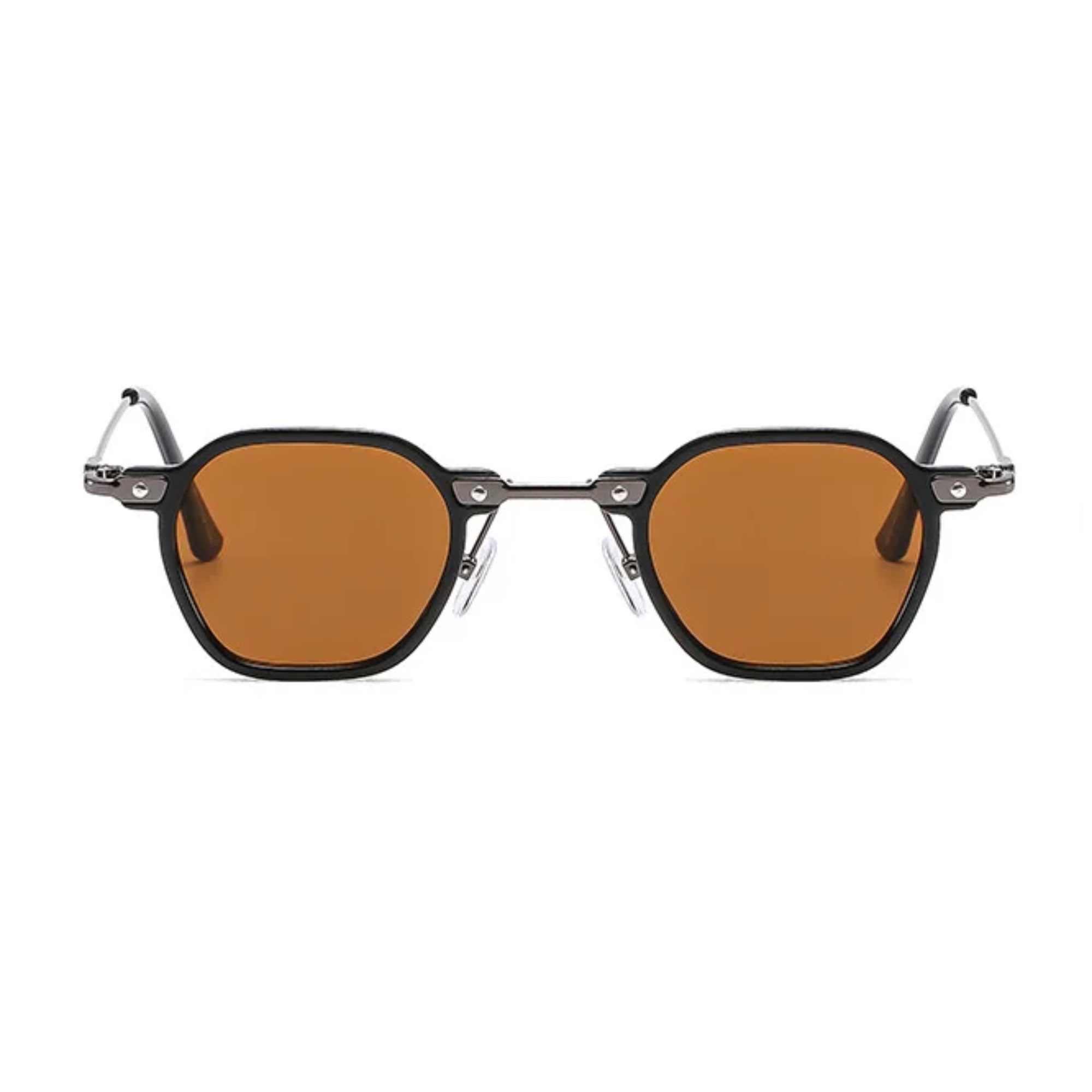 AUGEN By Visions India Retro Vintage Square Abstract Unisex Sunglasses UV400 Protected Small Size (C5, 167)