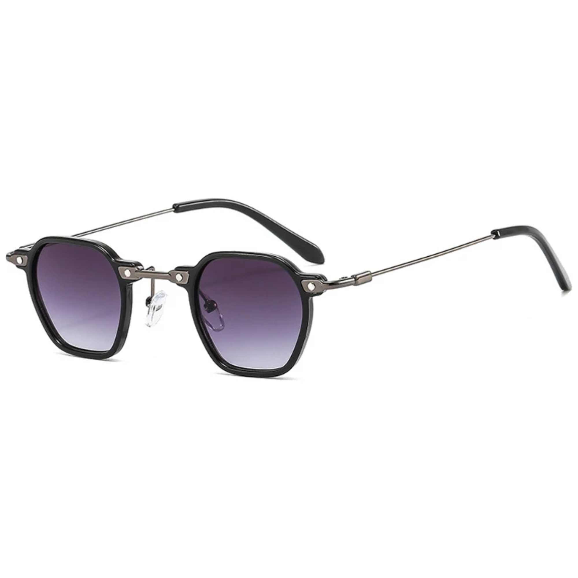 AUGEN By Visions India Retro Vintage Square Abstract Unisex Sunglasses UV400 Protected Small Size (C6, 167)