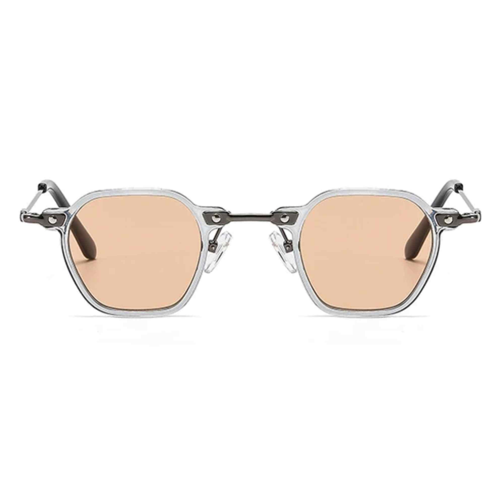 AUGEN By Visions India Retro Vintage Square Abstract Unisex Sunglasses UV400 Protected Small Size (C7, 167)