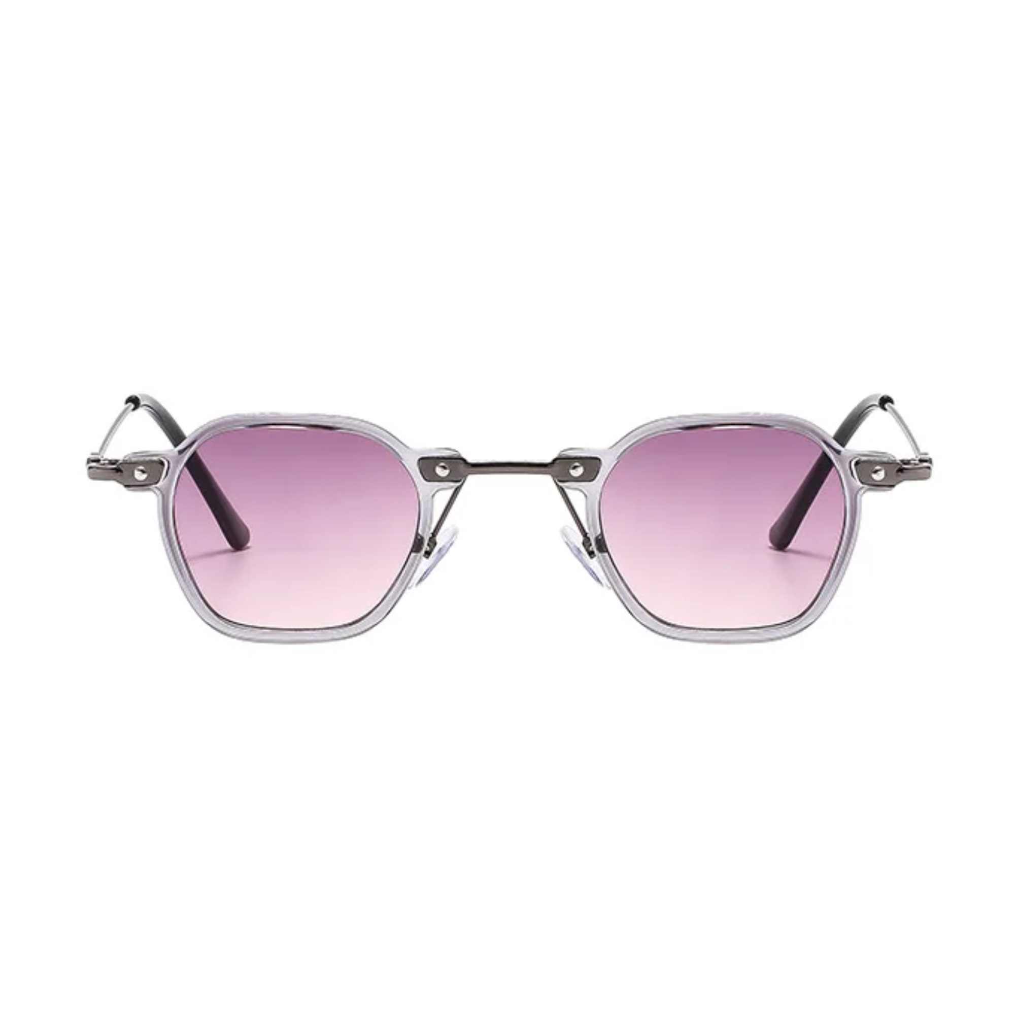 AUGEN By Visions India Retro Vintage Square Abstract Unisex Sunglasses UV400 Protected Small Size (C8, 167)