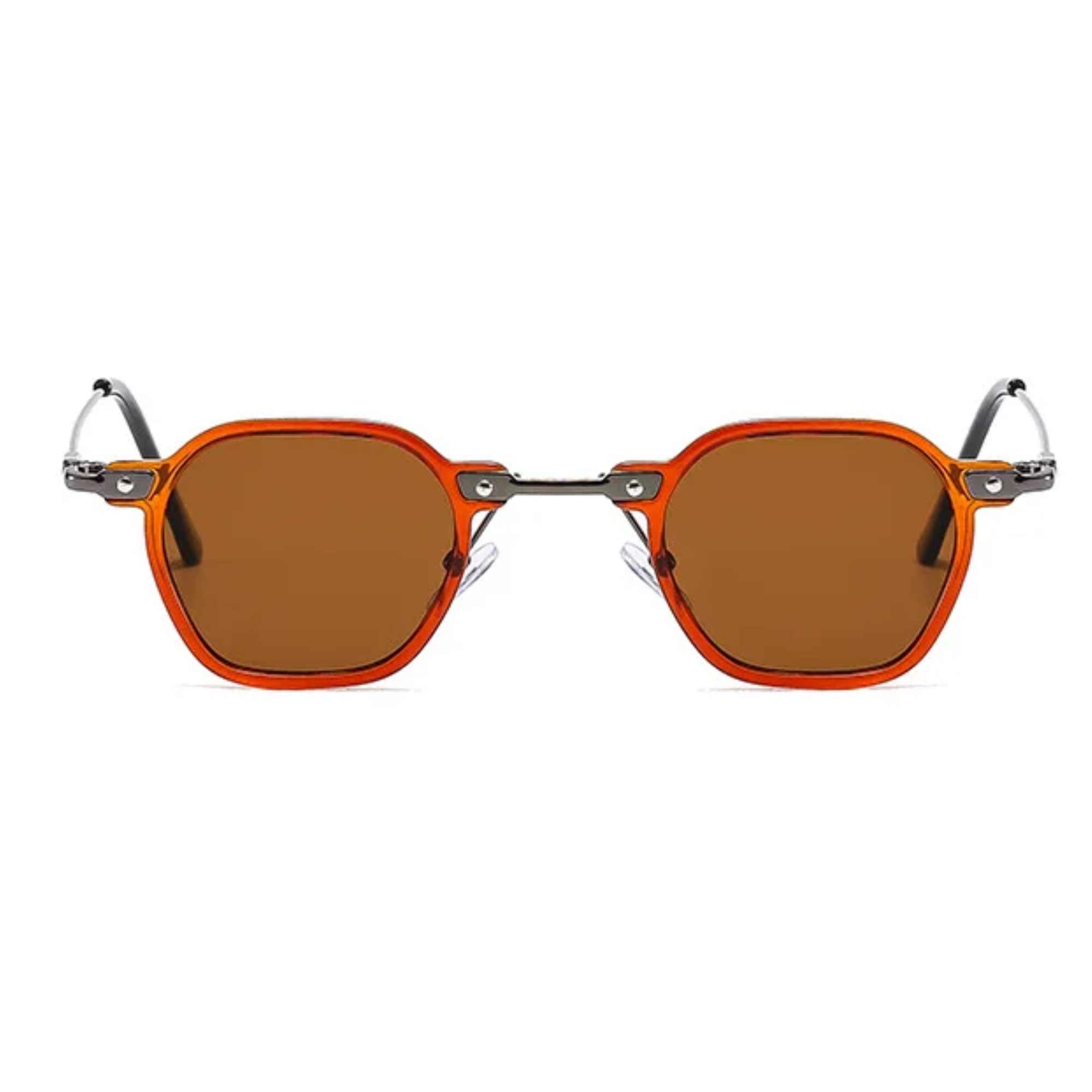 AUGEN By Visions India Retro Vintage Square Abstract Unisex Sunglasses UV400 Protected Small Size (C9, 167)
