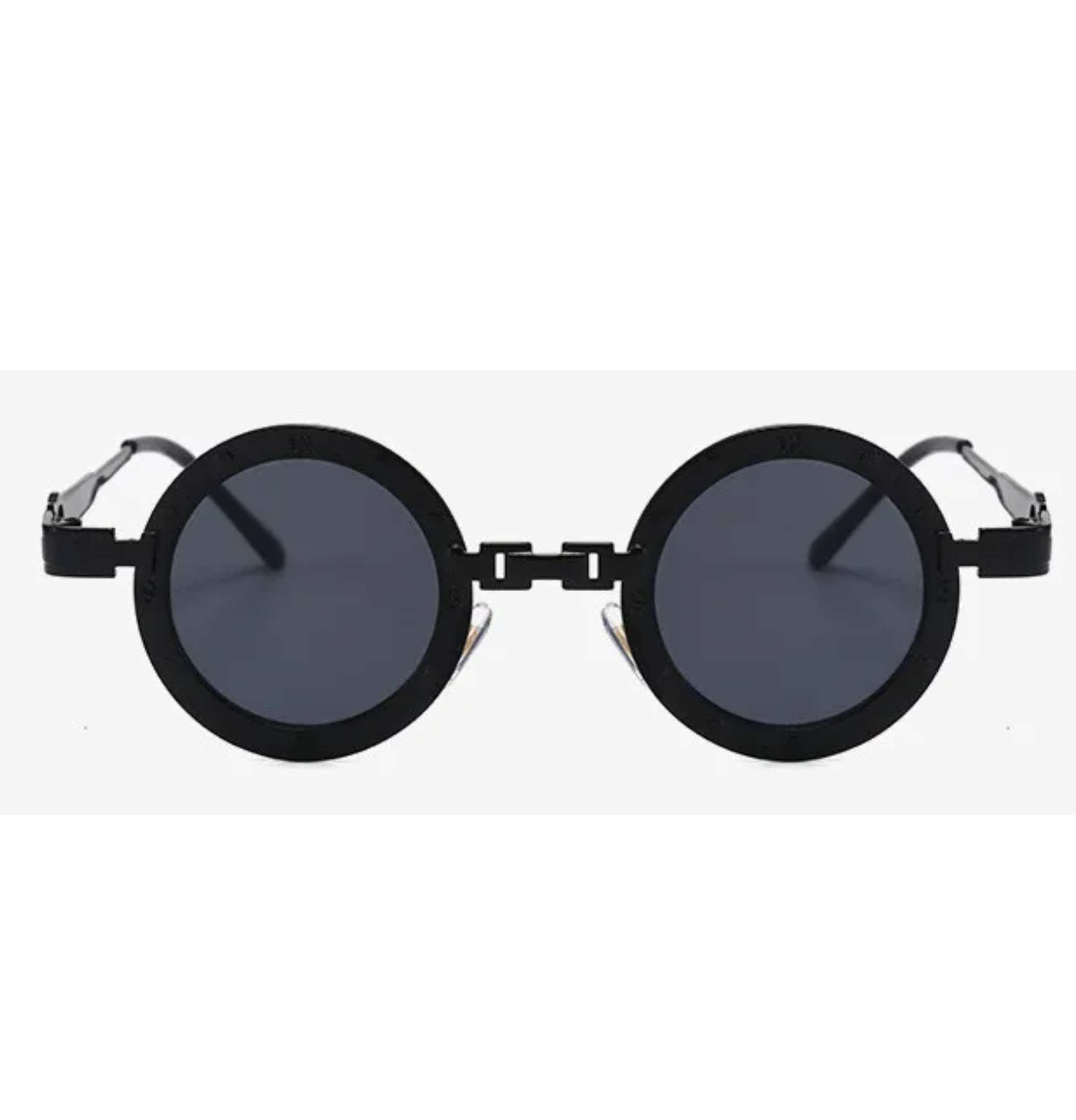 AUGEN By Visions India Retro Vintage Round Metal Abstract Unisex Sunglasses UV400 Protected Small Size (C1, 171)