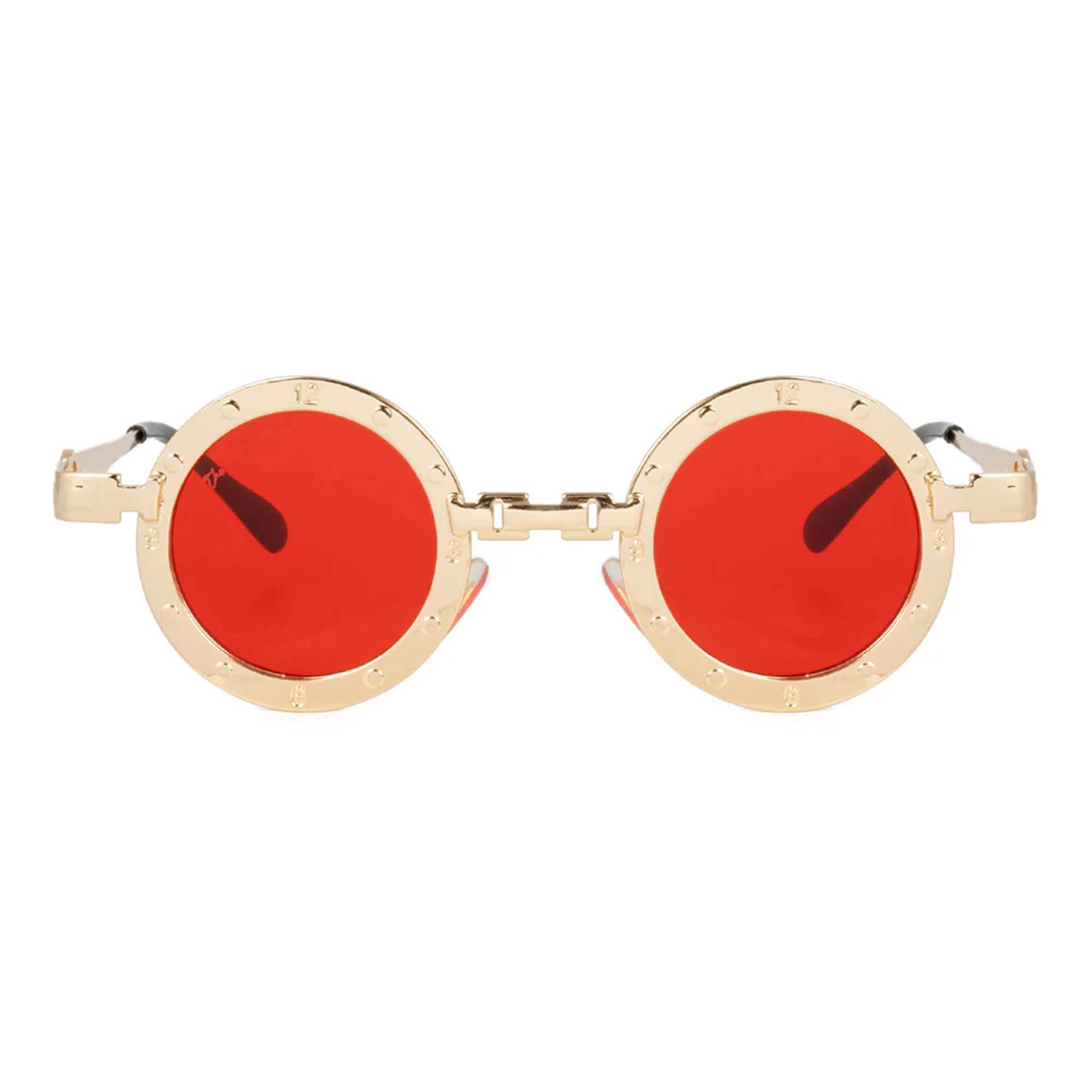 AUGEN By Visions India Retro Vintage Round Metal Abstract Unisex Sunglasses UV400 Protected Small Size (C2, 171)