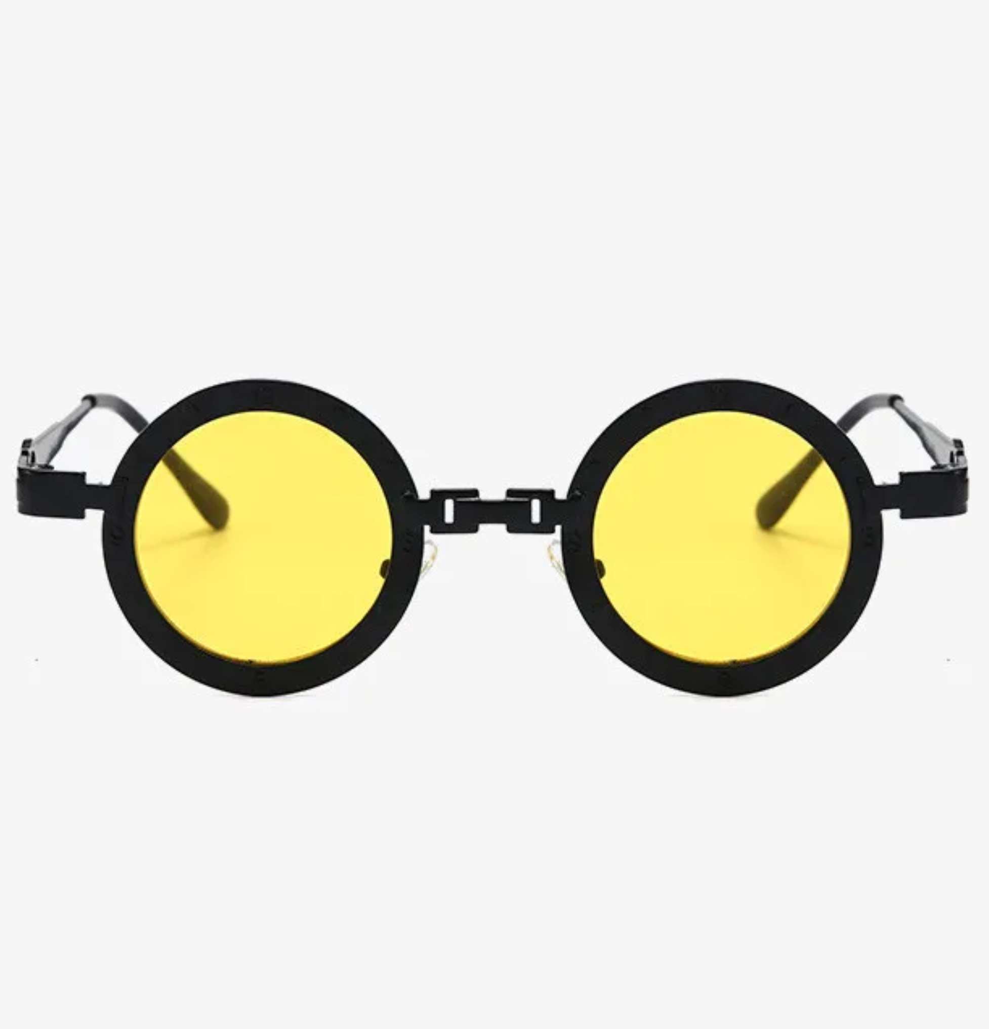 AUGEN By Visions India Retro Vintage Round Metal Abstract Unisex Sunglasses UV400 Protected Small Size (C8, 171)