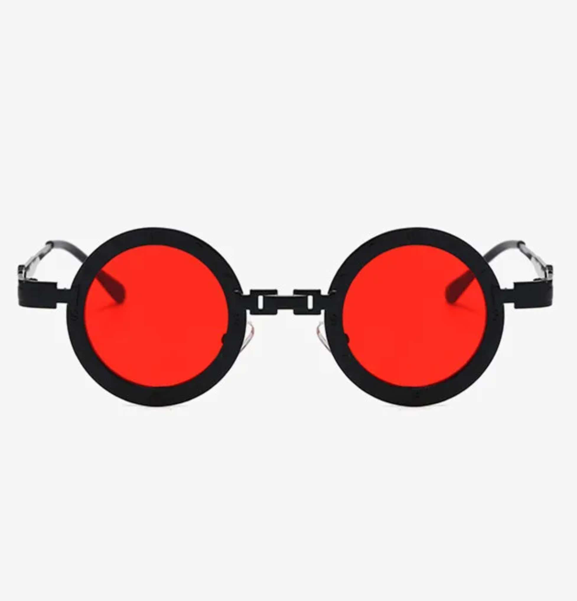 AUGEN By Visions India Retro Vintage Round Metal Abstract Unisex Sunglasses UV400 Protected Small Size (C9, 171)