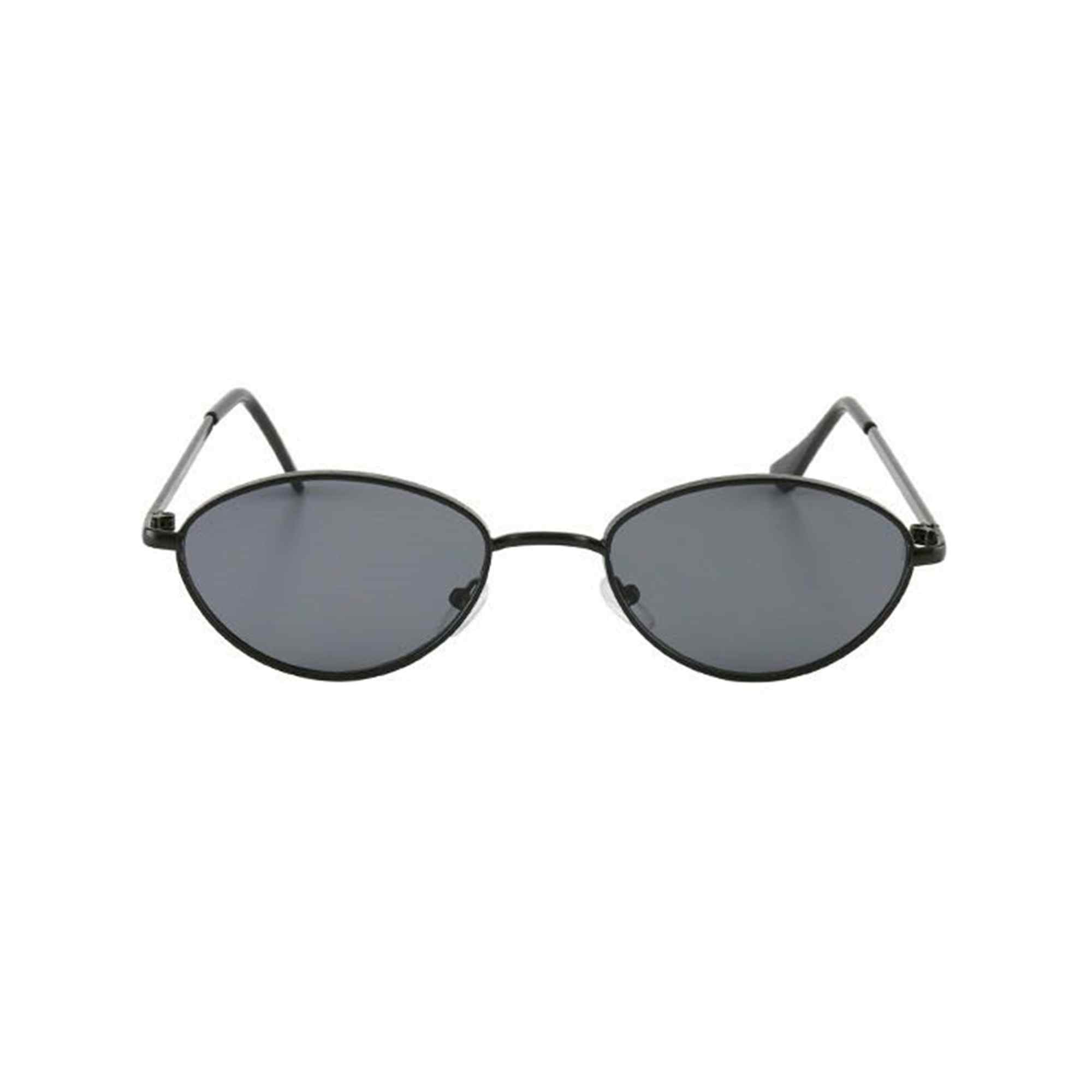 AUGEN By Visions India Retro Vintage Sleek Oval Metal Abstract Unisex Sunglasses UV400 Protected Medium Size (C1, 175)