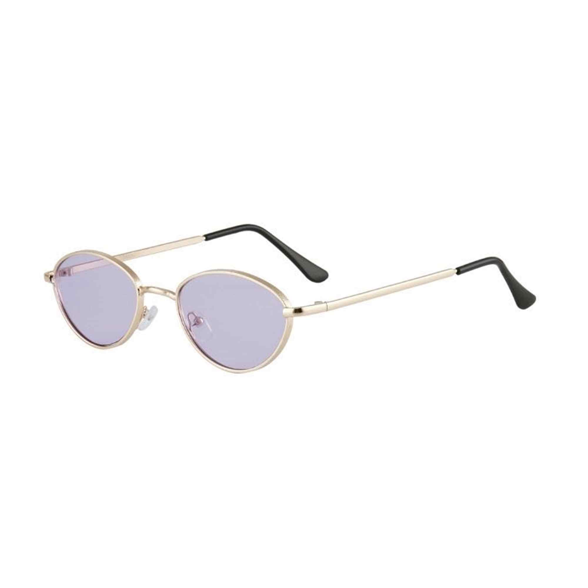 AUGEN By Visions India Retro Vintage Sleek Oval Metal Abstract Unisex Sunglasses UV400 Protected Medium Size (C5, 175)