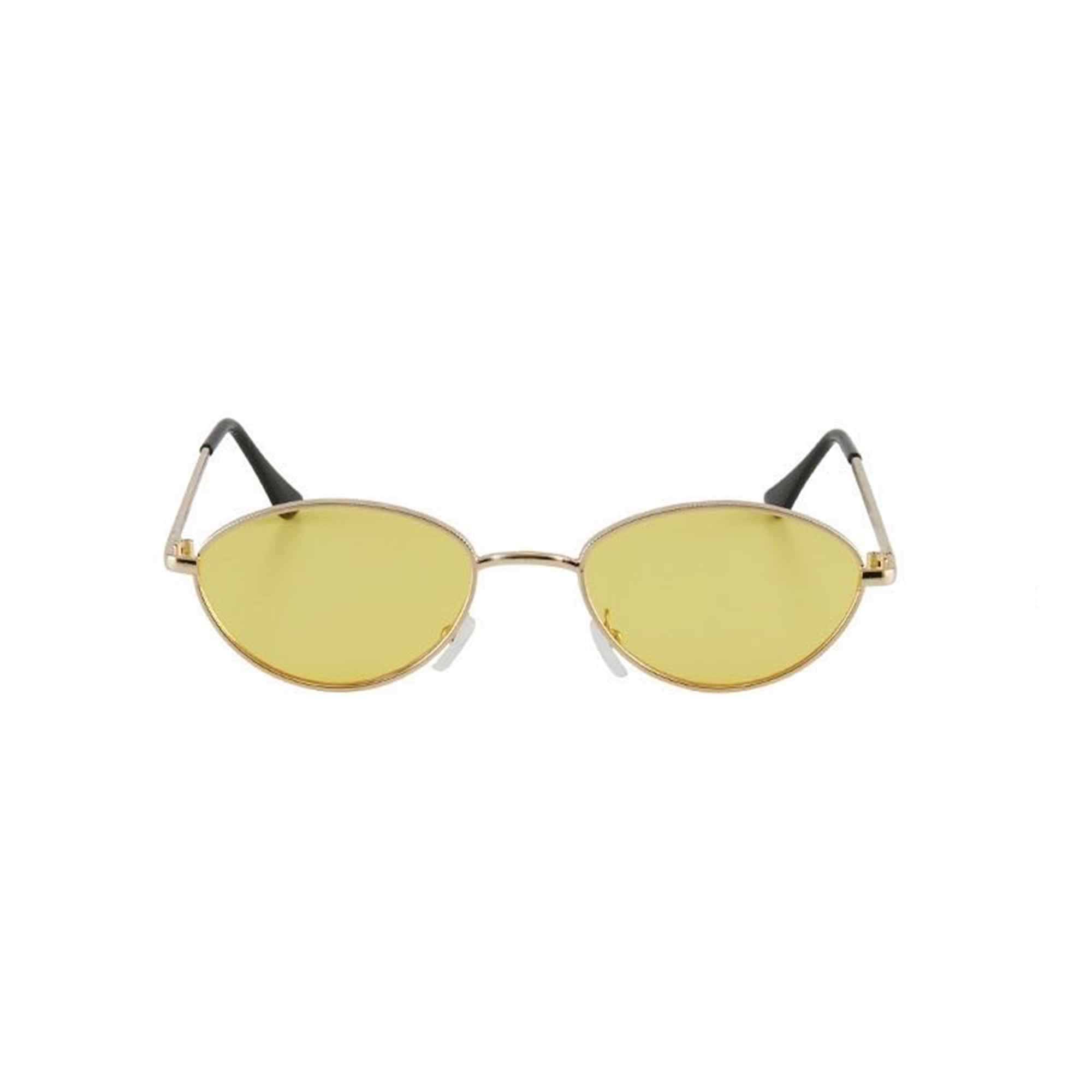 AUGEN By Visions India Retro Vintage Sleek Oval Metal Abstract Unisex Sunglasses UV400 Protected Medium Size (C7, 175)