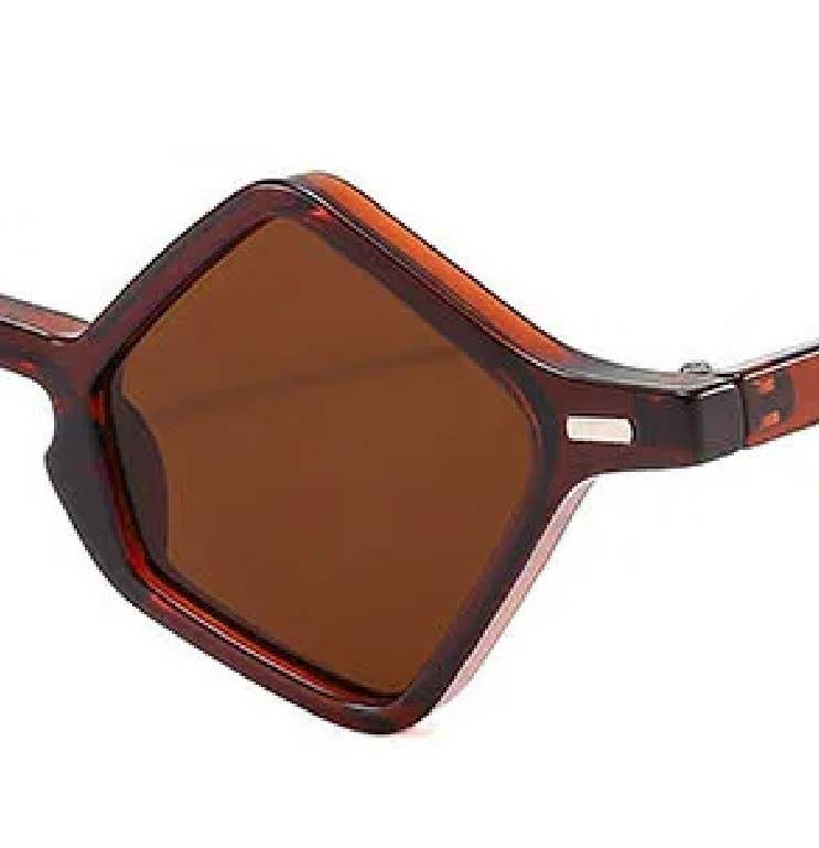 AUGEN Modern Hexagonal Plastic Unisex Sunglasses UV 400 Protected Small Size (178-C3)
