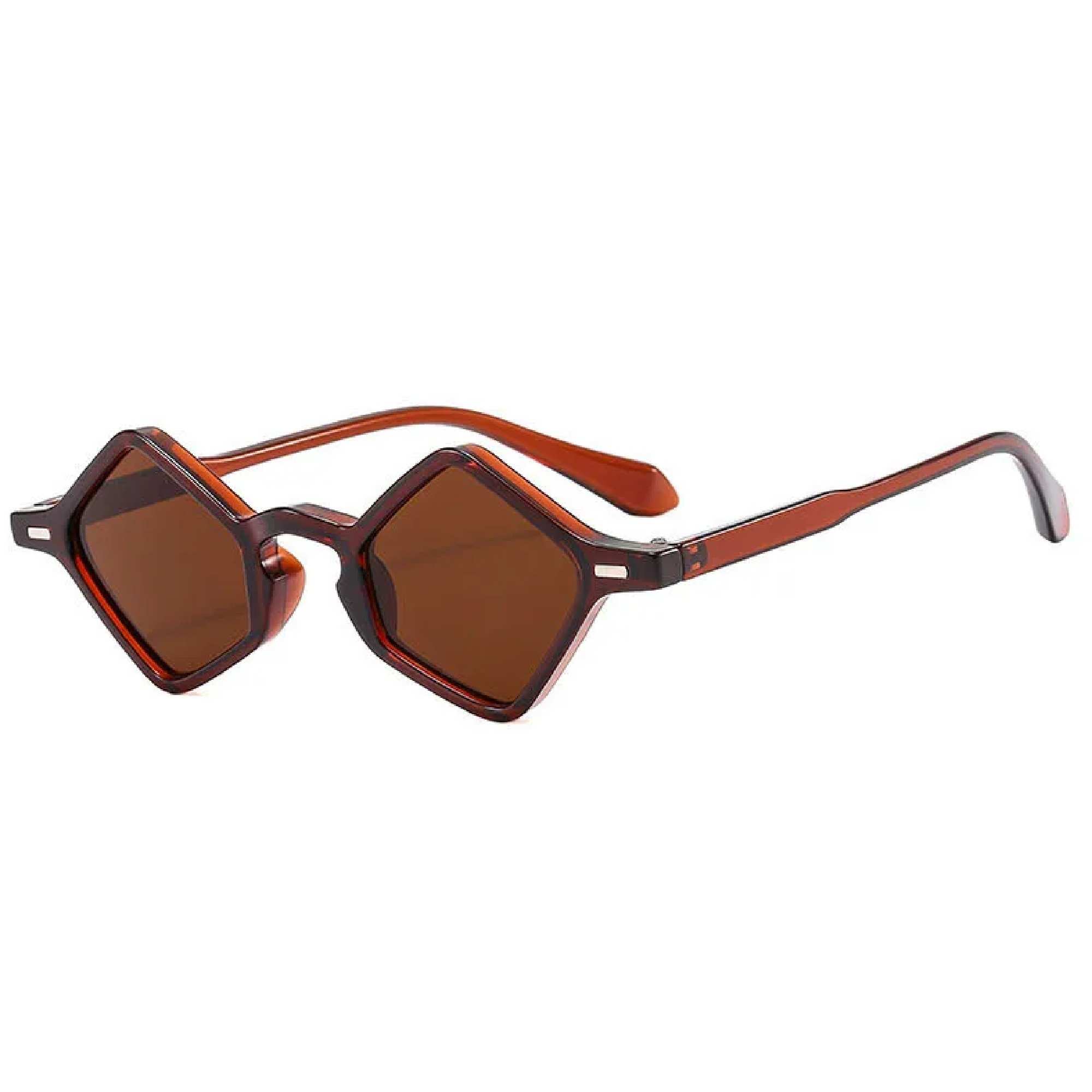 AUGEN Modern Hexagonal Plastic Unisex Sunglasses UV 400 Protected Small Size (178-C3)