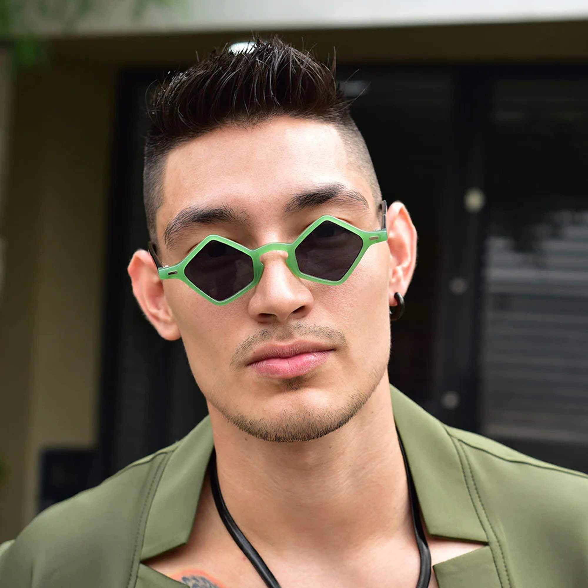 AUGEN Modern Hexagonal Plastic Unisex Sunglasses UV 400 Protected Small Size (178-C7)